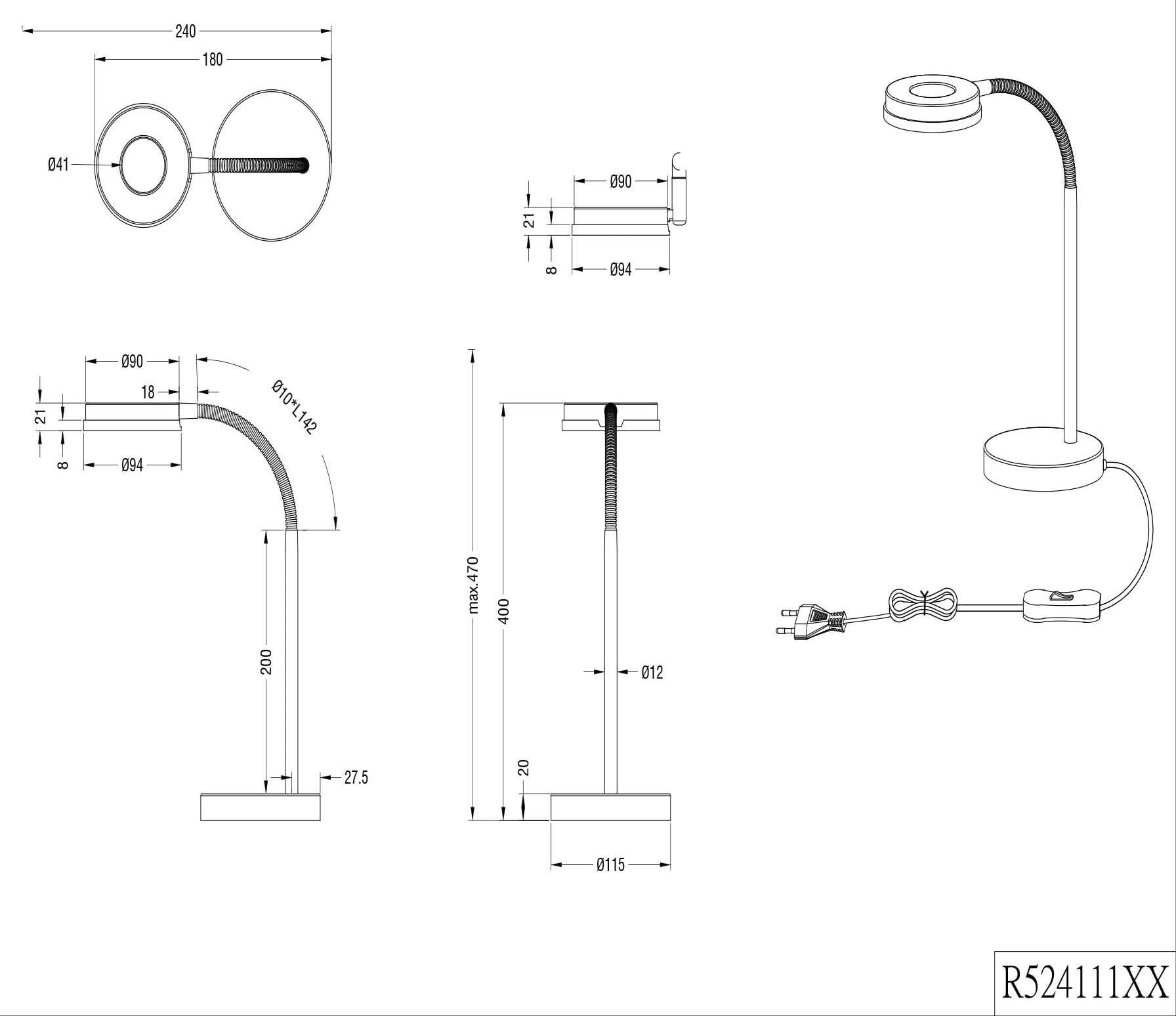 TRIO Leuchten LED Tischleuchte »Rennes«, 1 flammig, Leuchtmittel LED-Board | LED fest integriert, Schreibtischlampe, Tischlampe, verstellbarer Flexarm, chrom, warmweiß