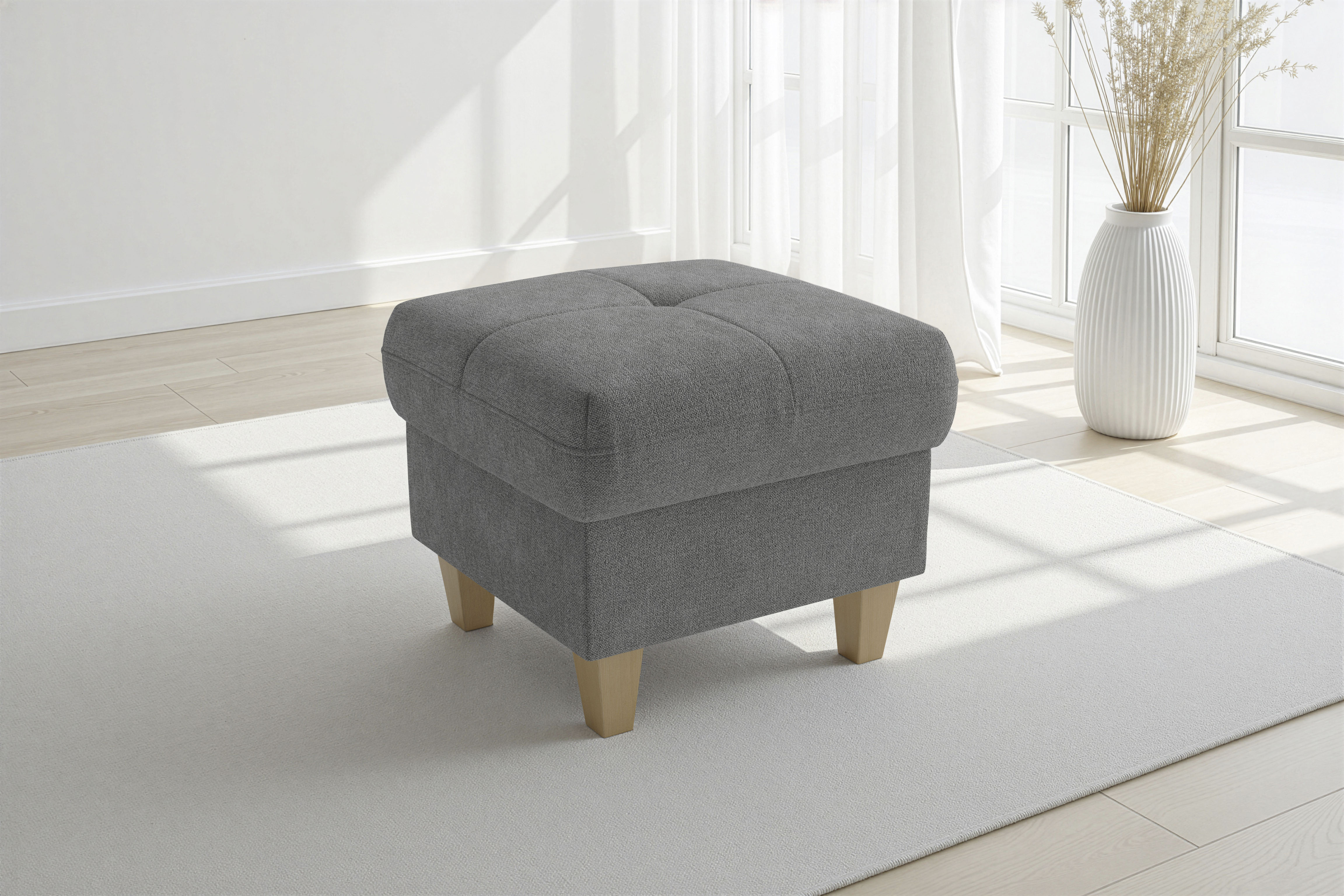 sit&more Polsterhocker "Pamela, B: 58 cm" 1 Stk. tlg. verschiedene Farben und Stoffe, bis 120 kg belastbar