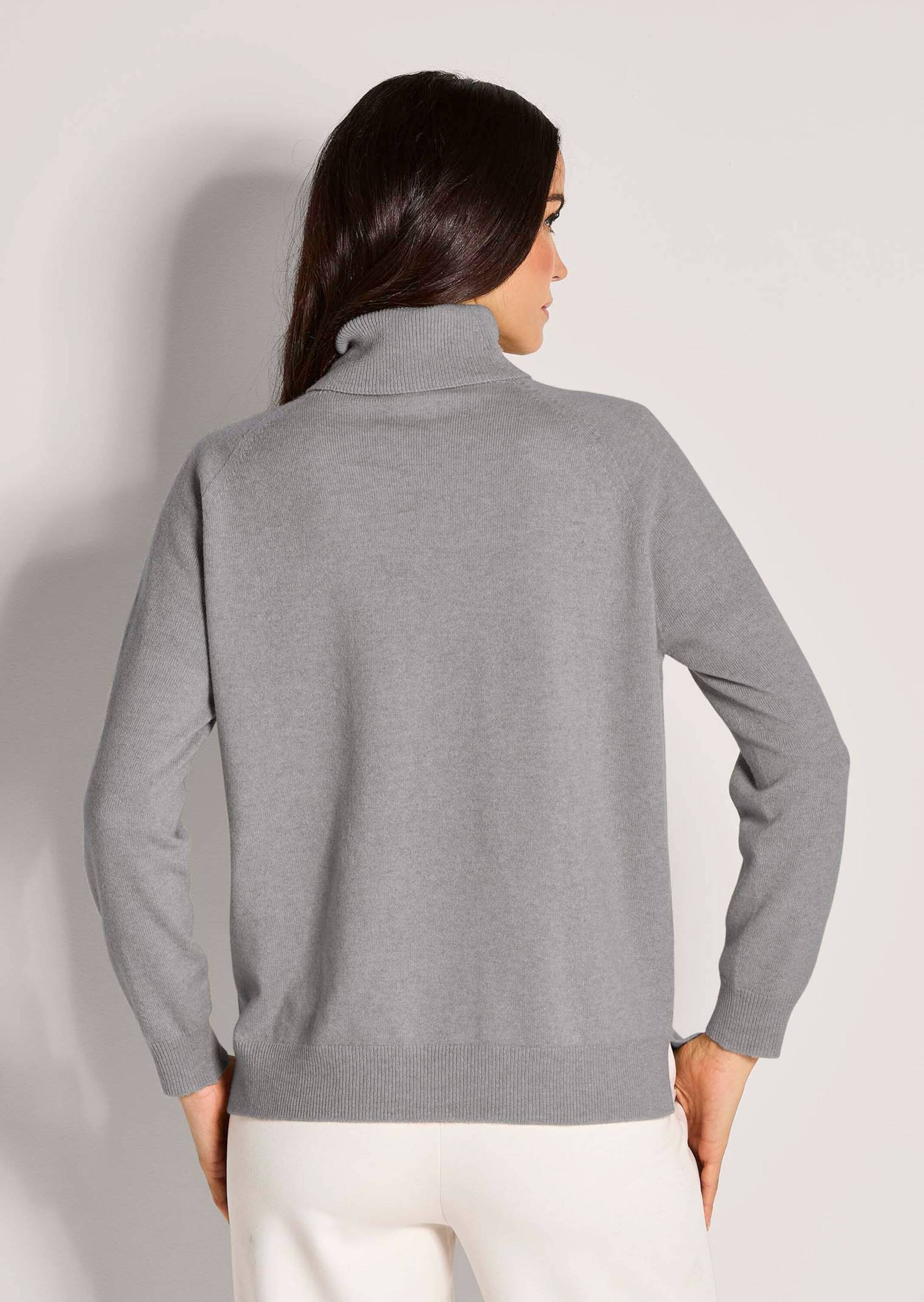 MADELEINE Rollkragenpullover »Kaschmirpullover Rollkragenpullover mit Rippstrick-Details«