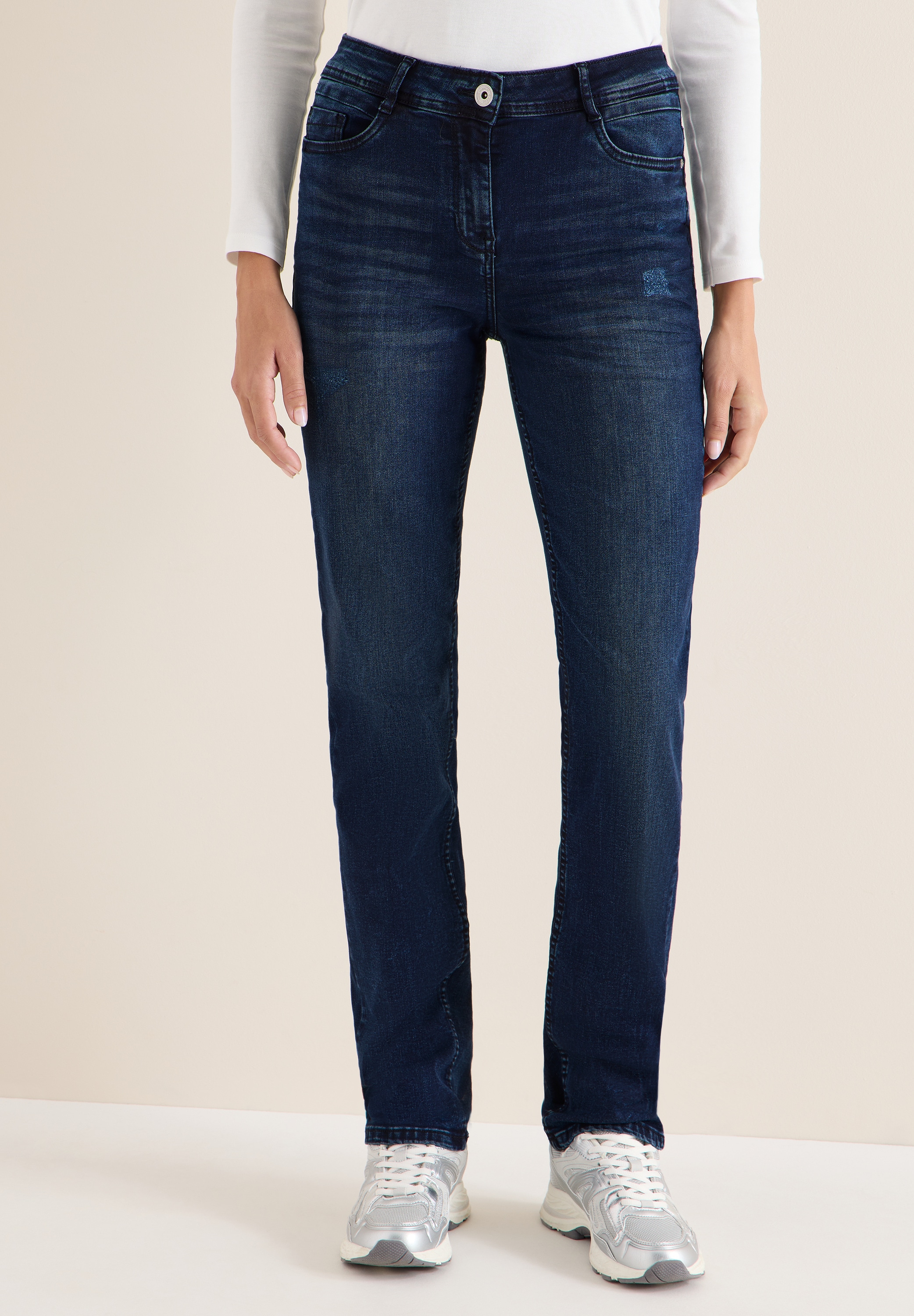 Cecil Toronto Slim Fit Jeans Blue Black Size 36 Length 30 4