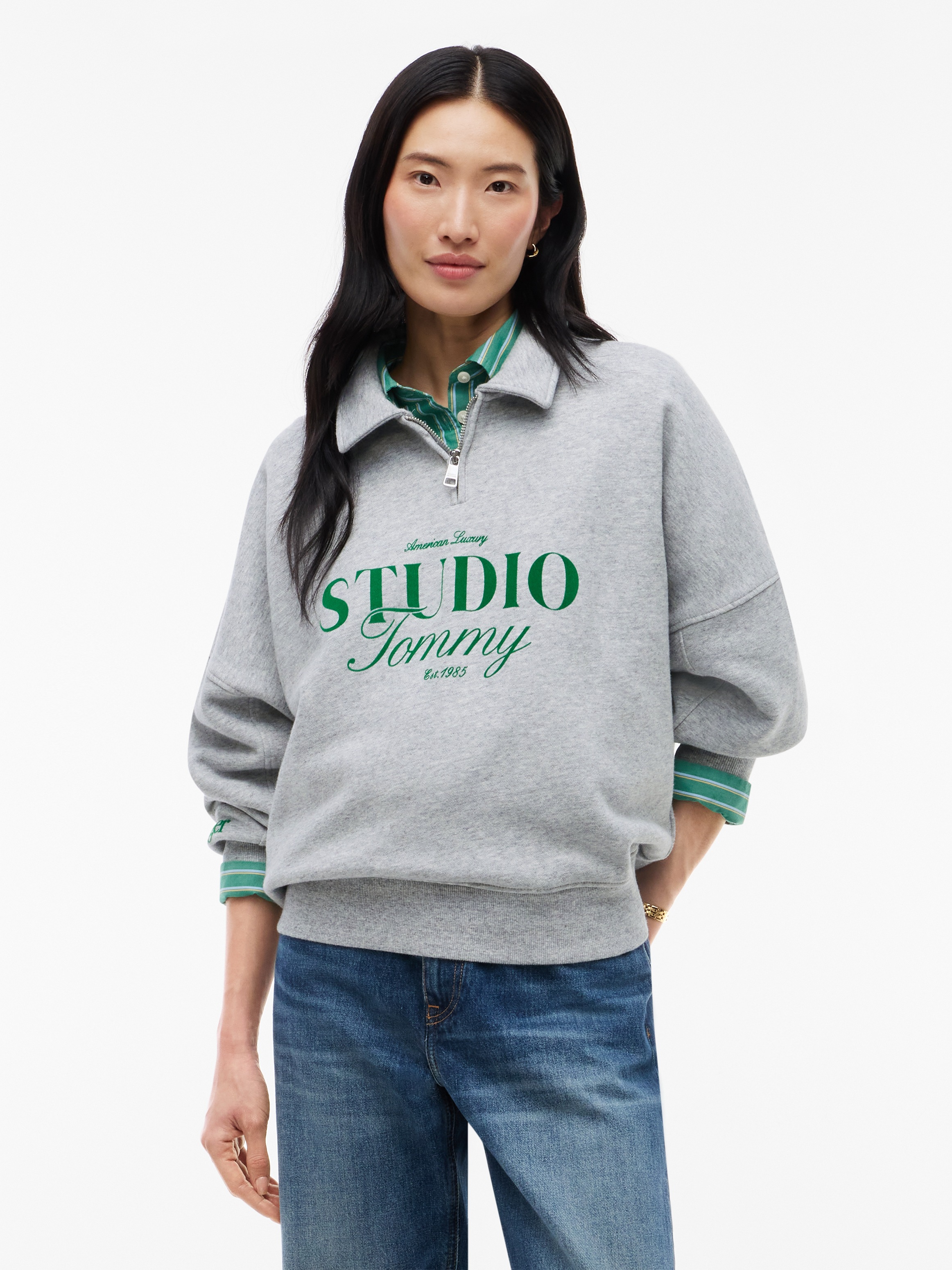 Tommy Hilfiger Sweatshirt "STUDIO TOMMY HALF-ZIP POLO SWT", Baumwolle