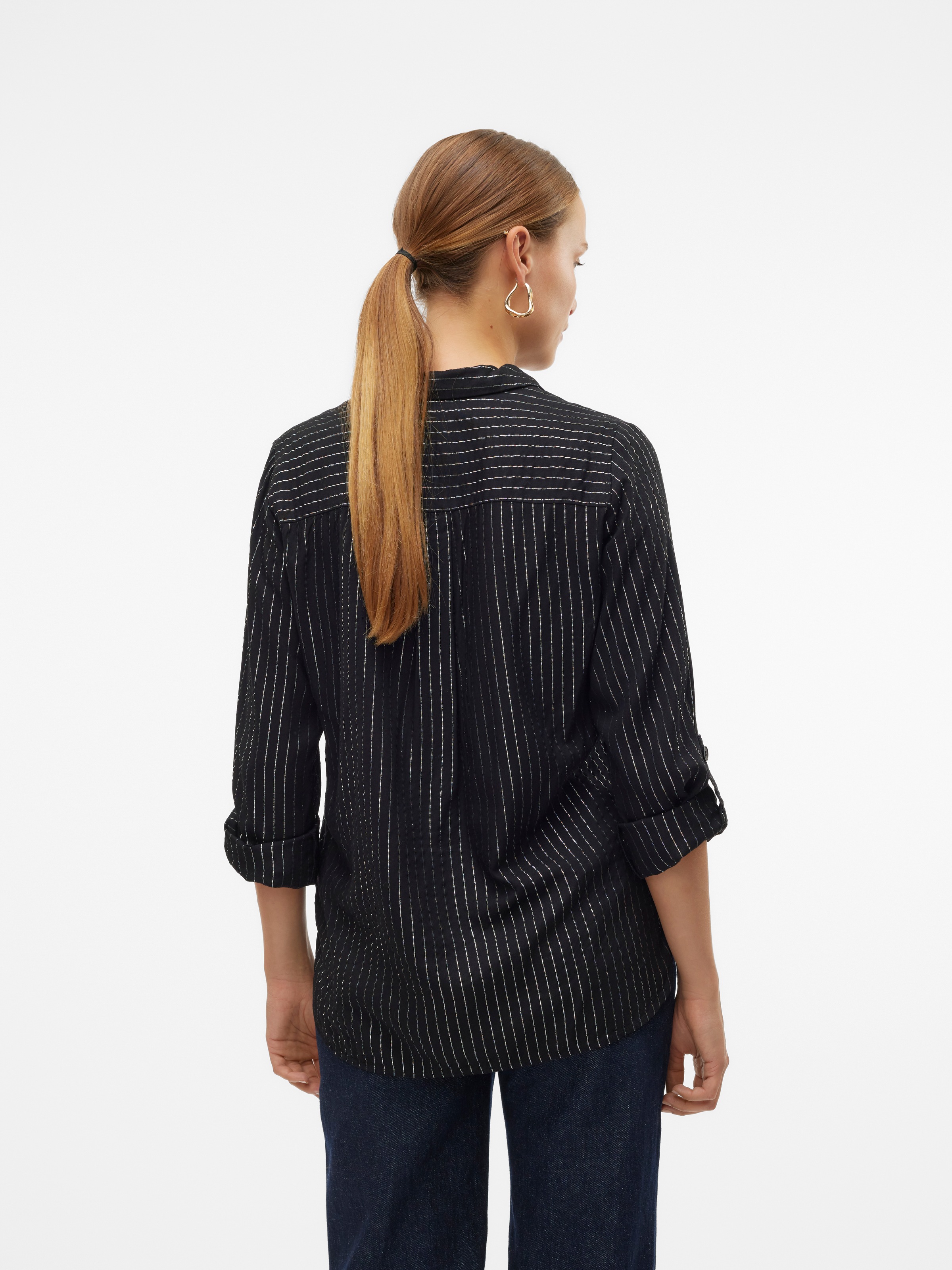 Thumbnail - Vero Moda Hemdbluse "VMBUMPY LS GLITTER SHIRT WVN GA NOOS" mit Glitzereffekt