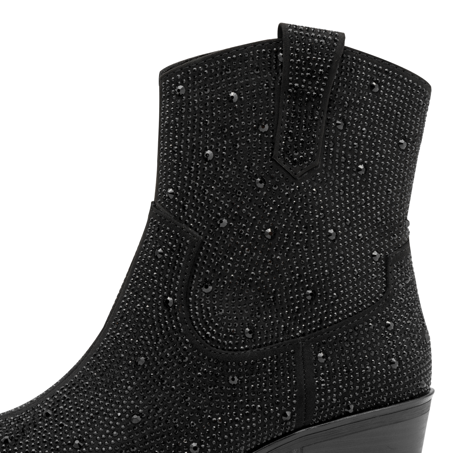 MARCO TOZZI Stiefelette, Blockabsatz, Westernboots mit funkelenden Strasssteinen besetzt