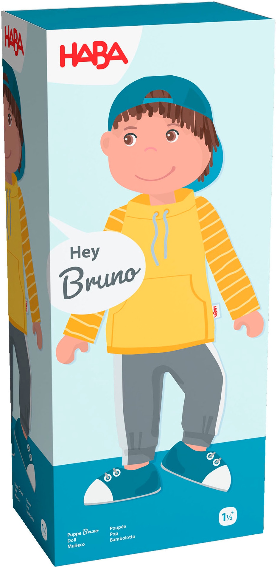 Haba Stoffpuppe »Bruno«, Mit Sweatshirt, Hose und Cap