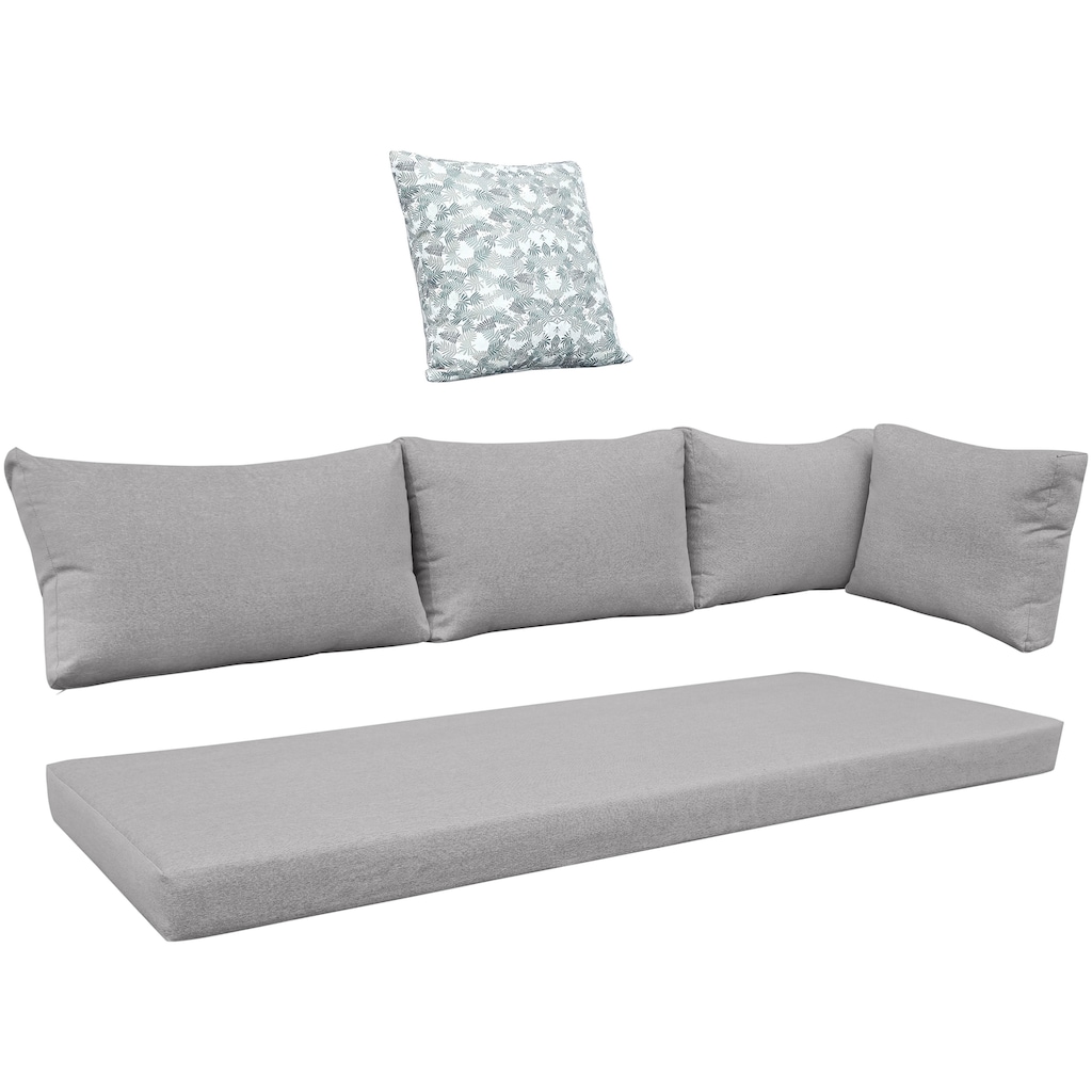 KONIFERA Gartenlounge-Set »Delphi«, (Set, 20 tlg., 2x3er Sofa, 1x 2er Sofa, 1x Tisch 80x60x42cm, inkl. Kissen, Stahl)