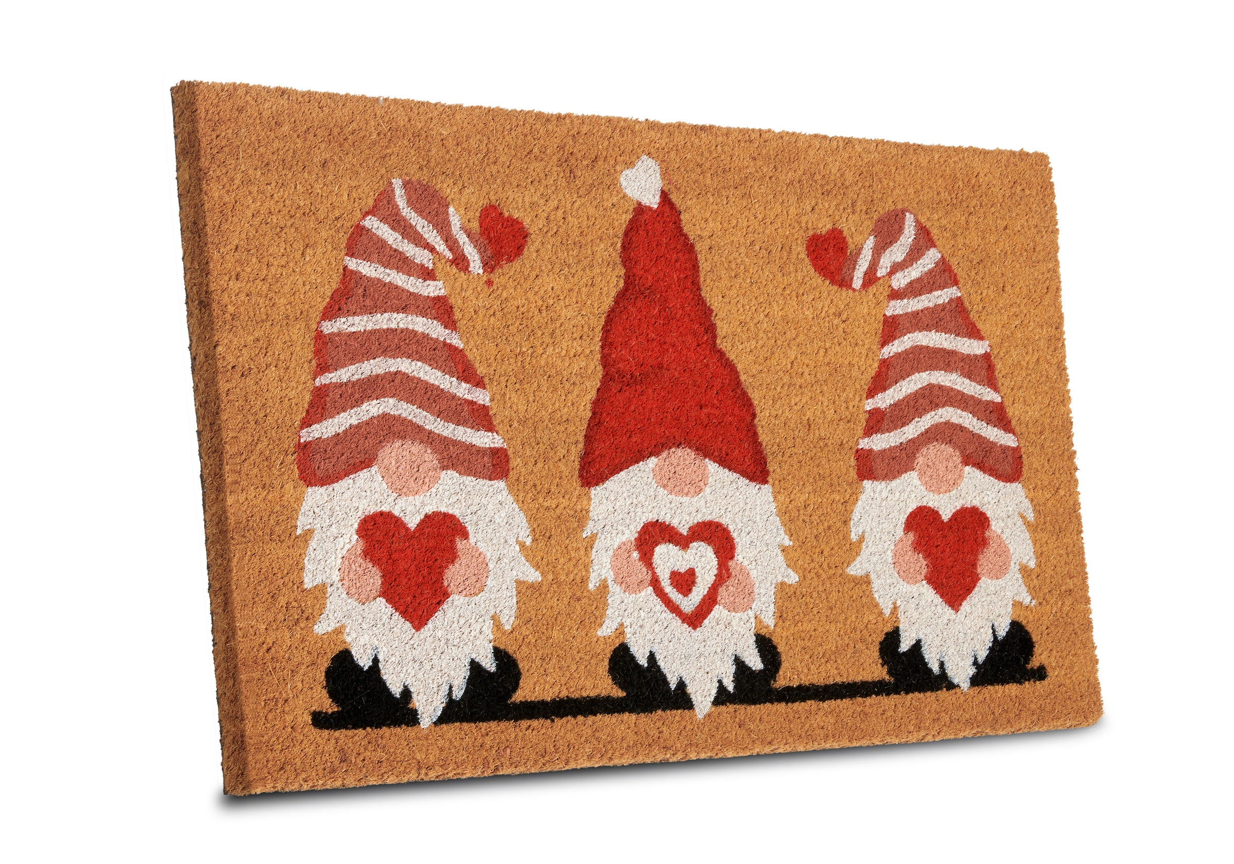 HANSE Home Fußmatte »Kokos Gnome Heart, Türmatte«, rechteckig, 15 mm Höhe, Schmutzfangmatte, Rutschfest, Outdoor, Weihnachten, Kokosmatte, Zwerg