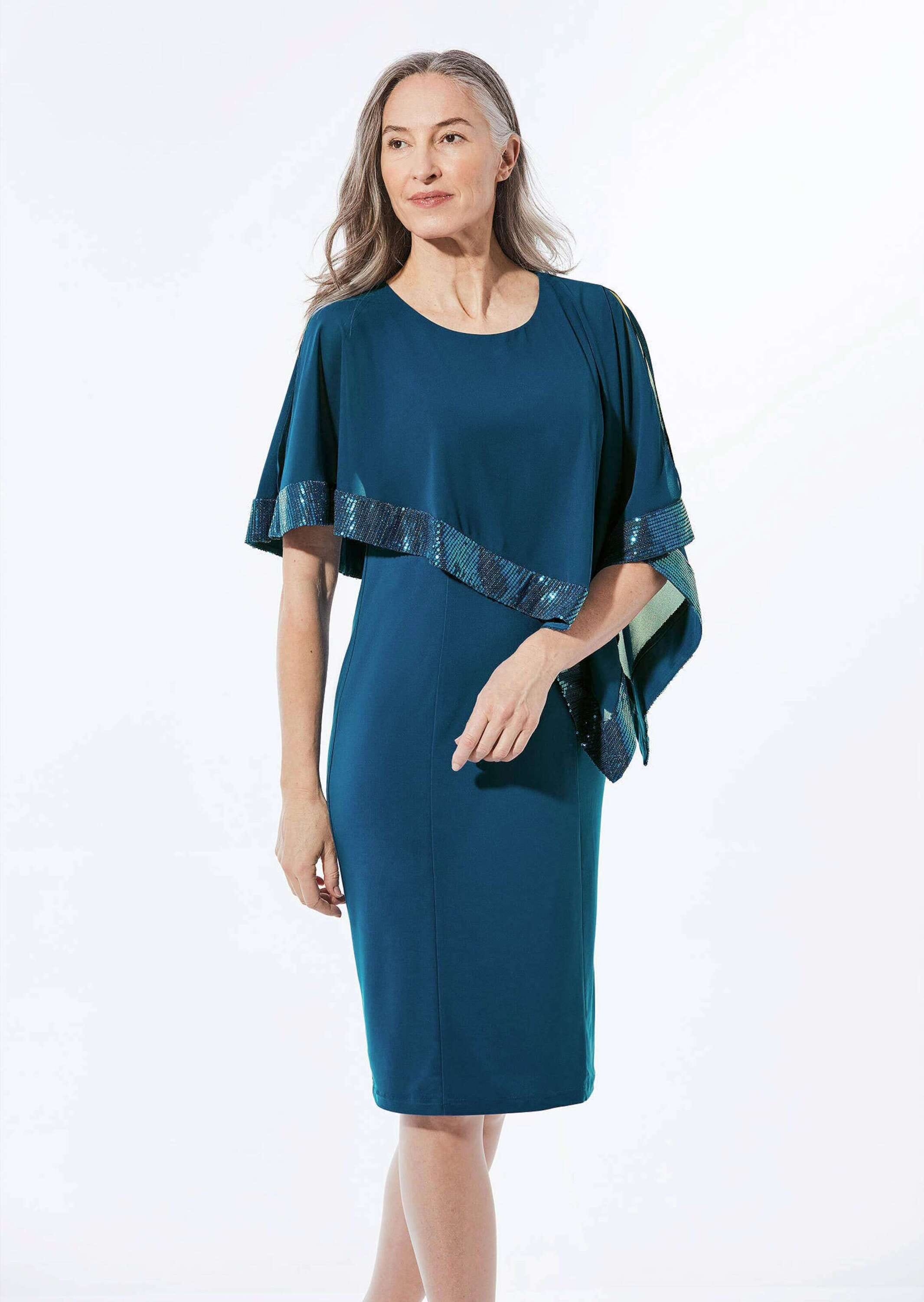 GOLDNER Abendkleid »Kleid Kleid mit raffiniertem Chiffonüberwurf«