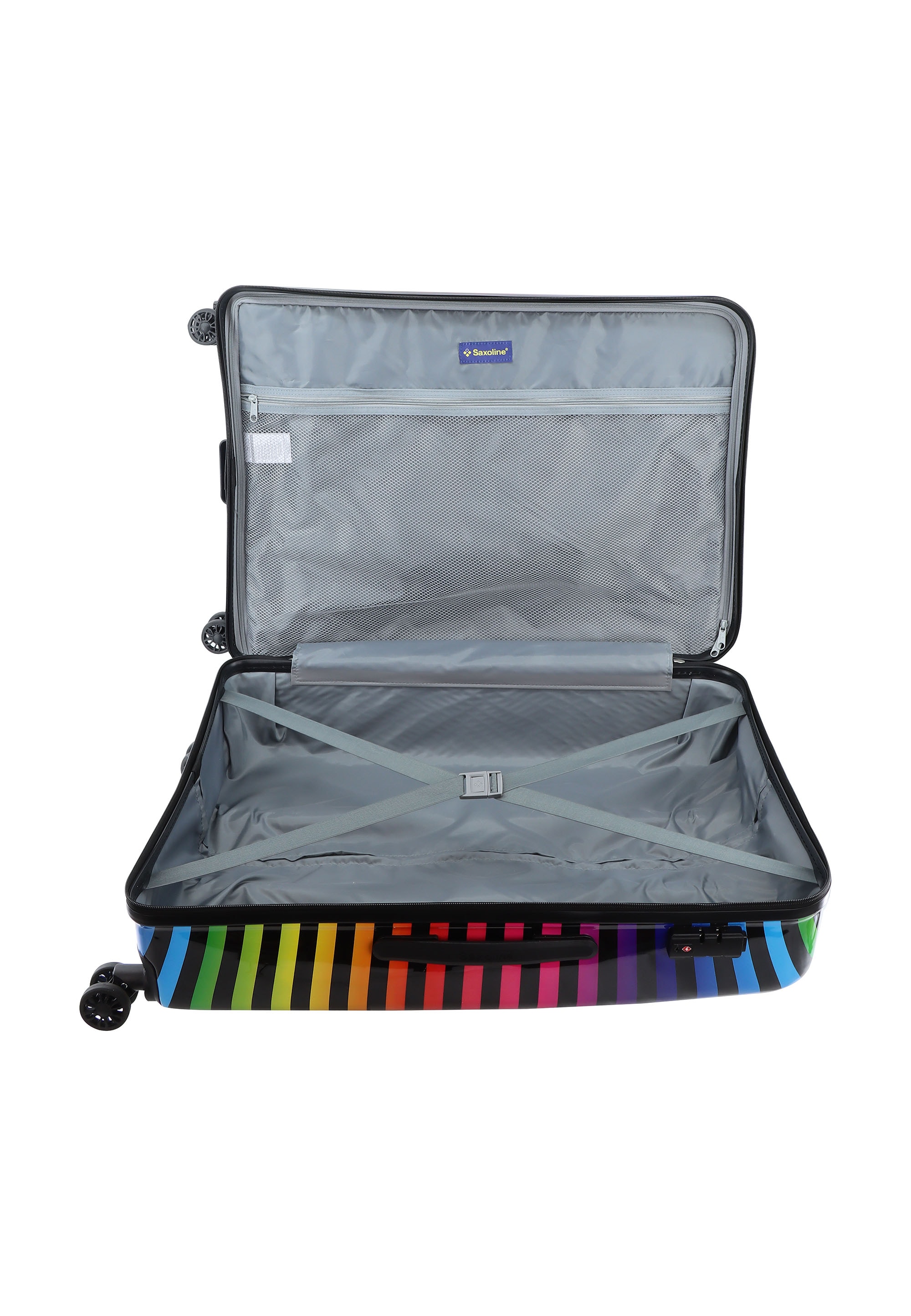 Saxoline® Koffer »Color Strip«, (3 St.), aus Polycarbonat-Material
