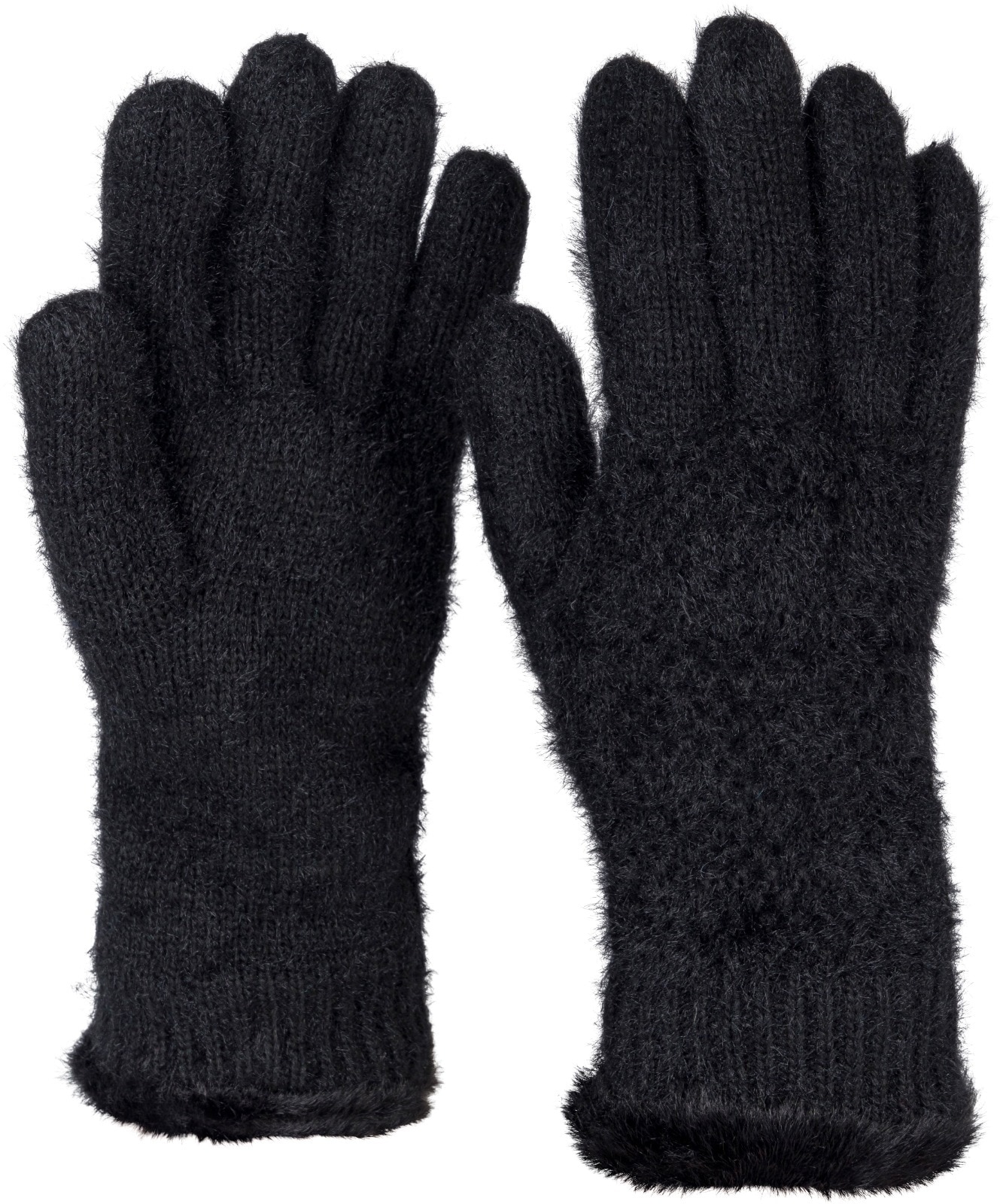 styleBREAKER Strickhandschuhe »Strickhandschuhe mit Reiskornmuster und Fleece« 2 Stk.