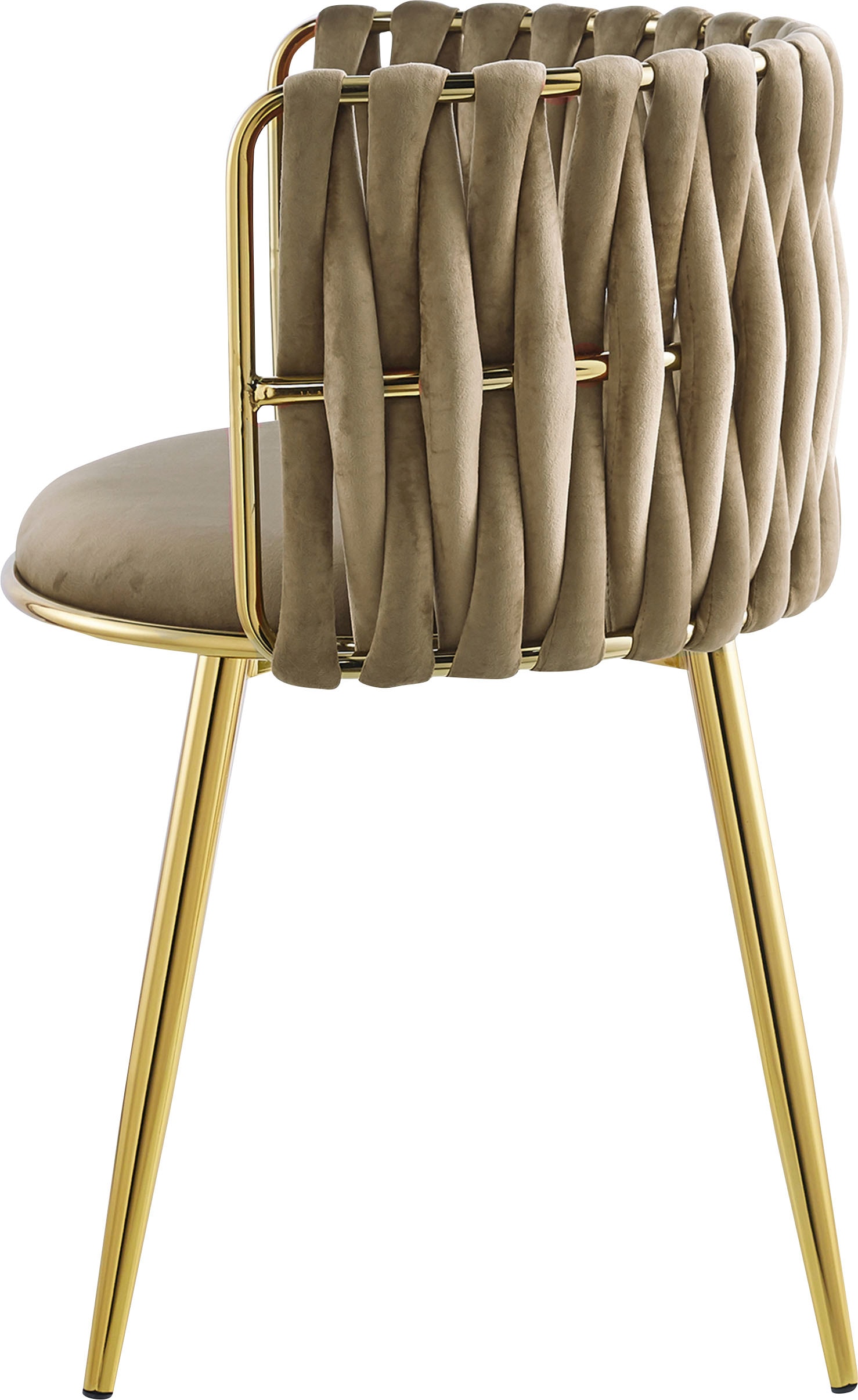 Kayoom Esszimmerstuhl »Stuhl Milla 125 2er-Set,tolles Design der Rückenlehne,runde Sitzfläche«, (Set), 2 St., Stoffbezug, samtweicher Bezug, hochwertig, vielseitig einsetzbarer Stuhl