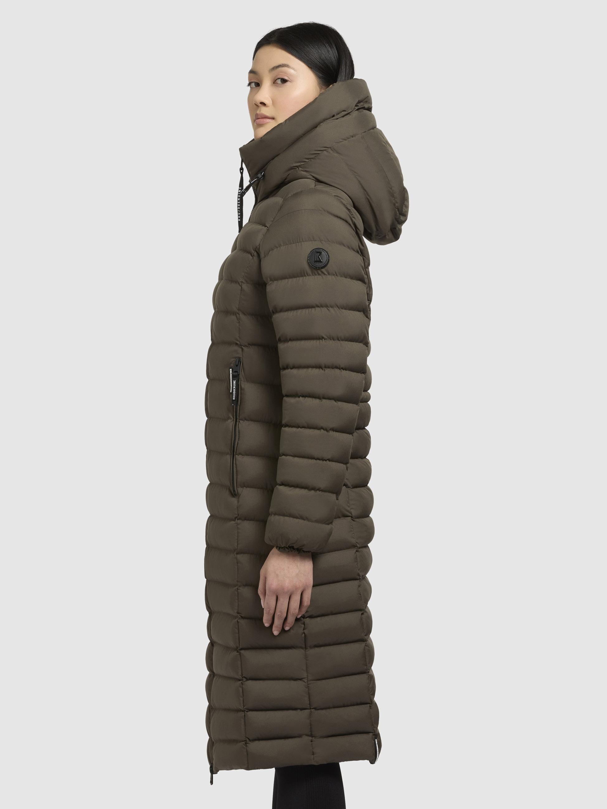 khujo Steppjacke »Imes-YM«, mit Kapuze, Steppmantel mit hohem Kragen und silbrig glänzendem Innenfutter