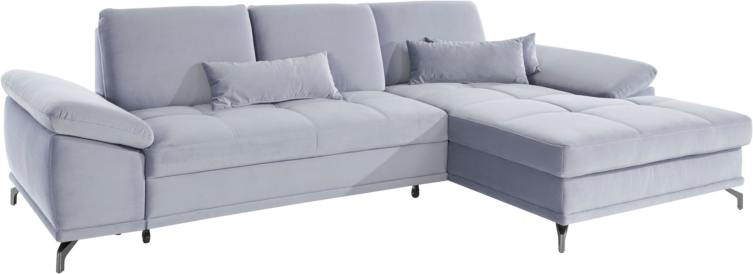 Places of Style Ecksofa Costello, mit Sitztiefenverstellung und Armlehnfunktion, incl. 3 Nierenkissen
