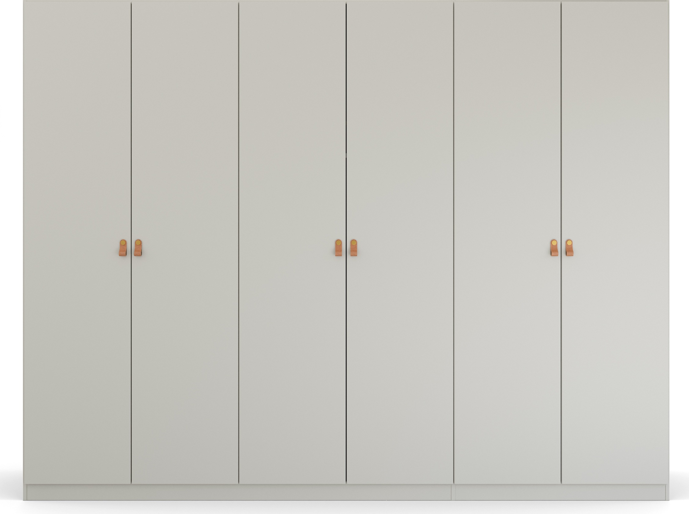 rauch Drehtürenschrank »Homey by Quadra Spin«, mit Grifflaschen aus weichem, cognacbraunem Leder