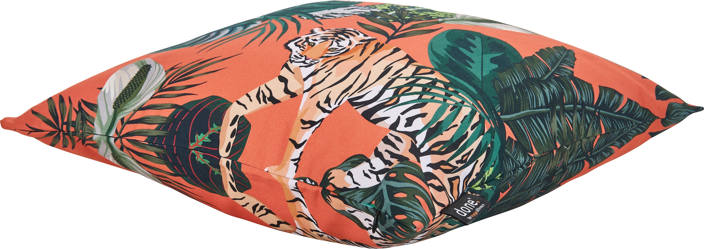 done.® Dekokissen »Panama Print Tiger«, Beidseitig bedruckte Kissenhüle ohne Füllung, 1 Stück