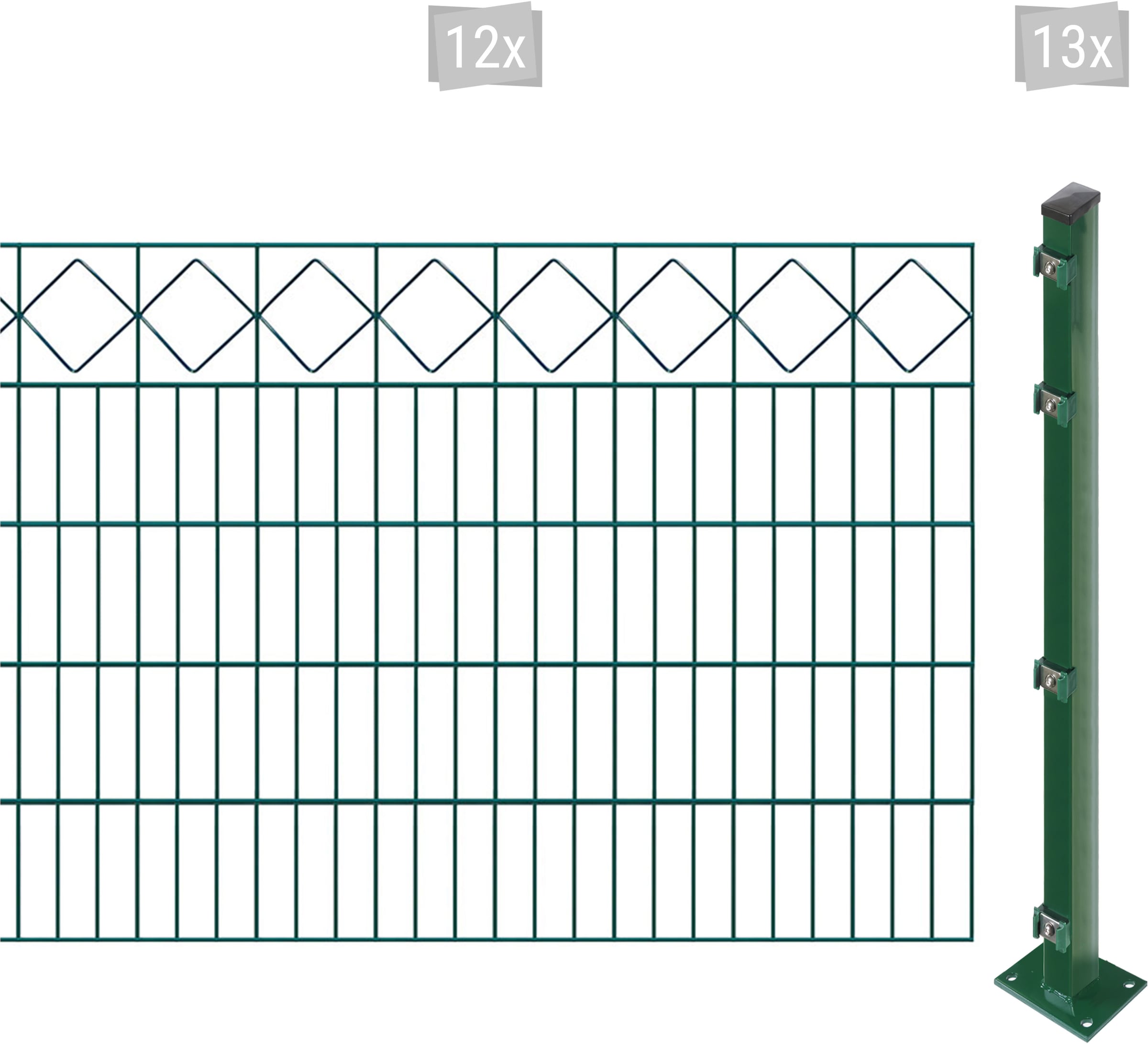 Arvotec "EASY 100 zum Aufschrauben "Karo" mit Zierleiste" Zaunhöhe 100 cm, Zaunlänge 2 - 60 m