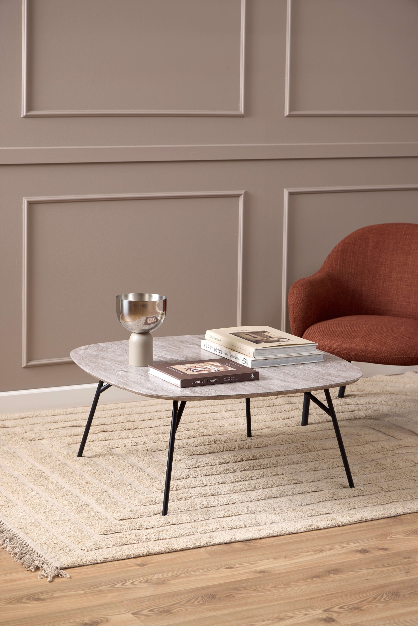 ACTONA GROUP Couchtisch "Caracas", Tischplatte aus grauem Mamor River, rau günstig online kaufen