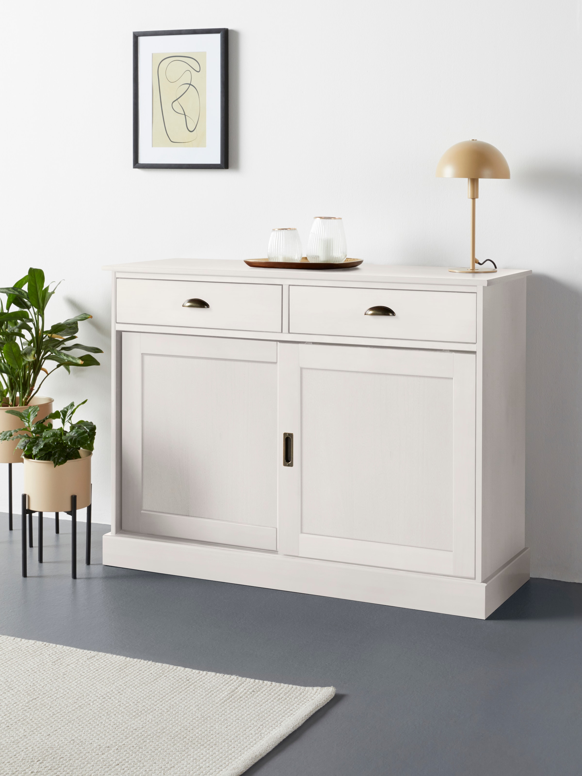 Home affaire Sideboard "Schröder", Kommode, 2 Schiebetüren, 2 Schubkasten, günstig online kaufen