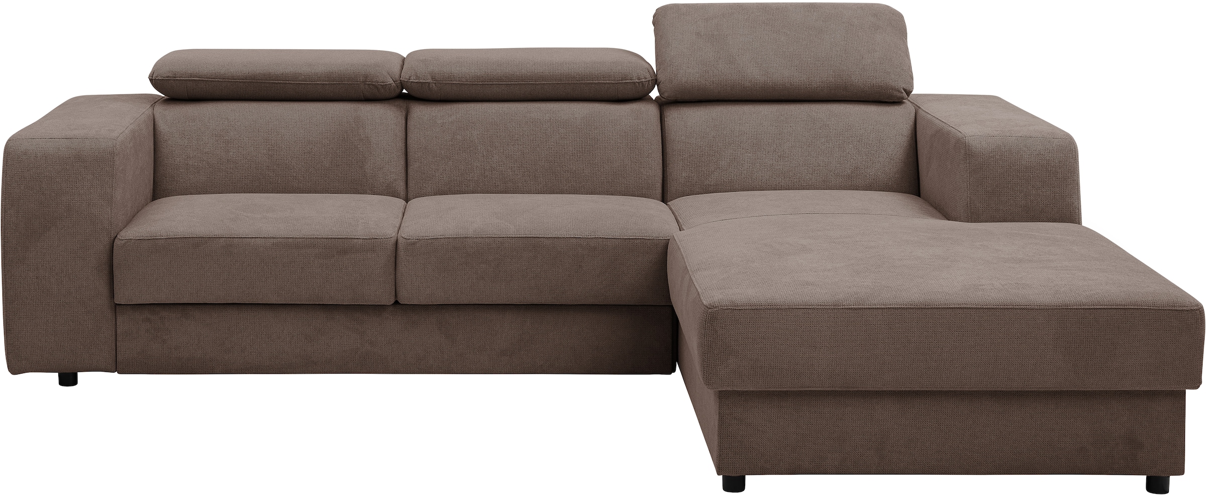 WERK2 Ecksofa »Cherry, modernes Sofa mit Komfortfunktionen, Breite 270cm, L-Form,«, bequem, mit verstellbaren Kopfteilen, Schlaffunktion und Bettkasten