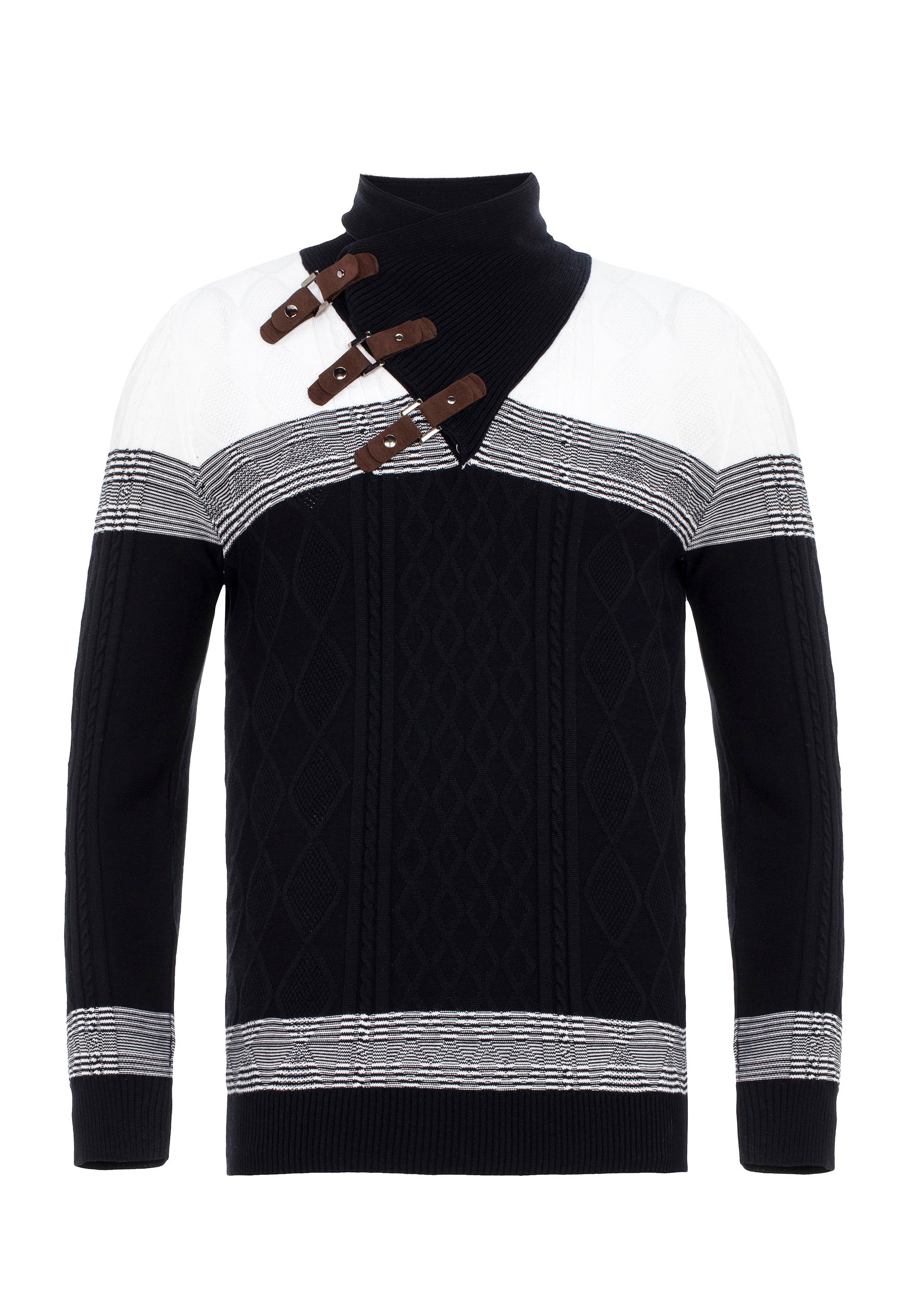 Cipo & Baxx Strickpullover, mit stylischen Kragen