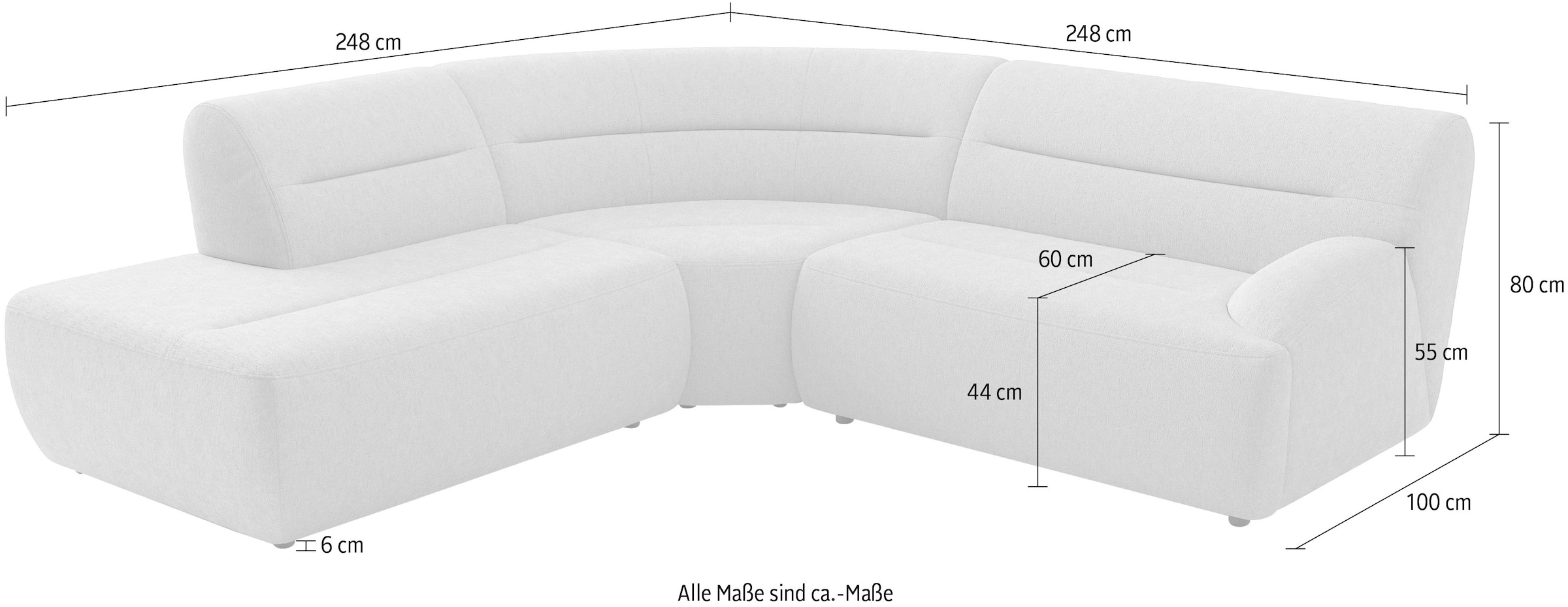 sit&more Ecksofa »Scrabble, L-Form, B: 248cm« Modernes Design in verschiedenen Stoffarten
