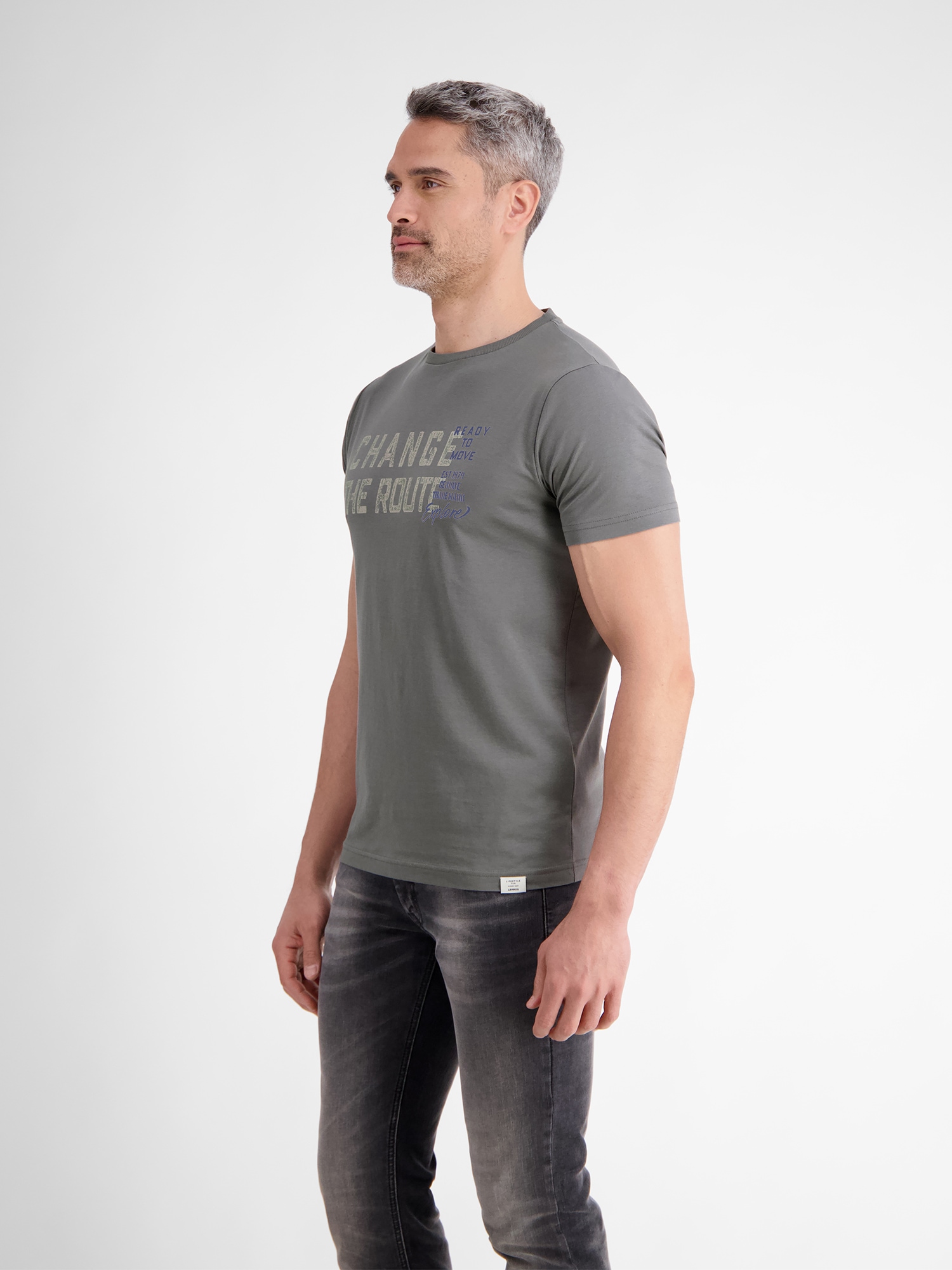 LERROS T-Shirt »LERROS Unifarbenes T-Shirt mit Print«