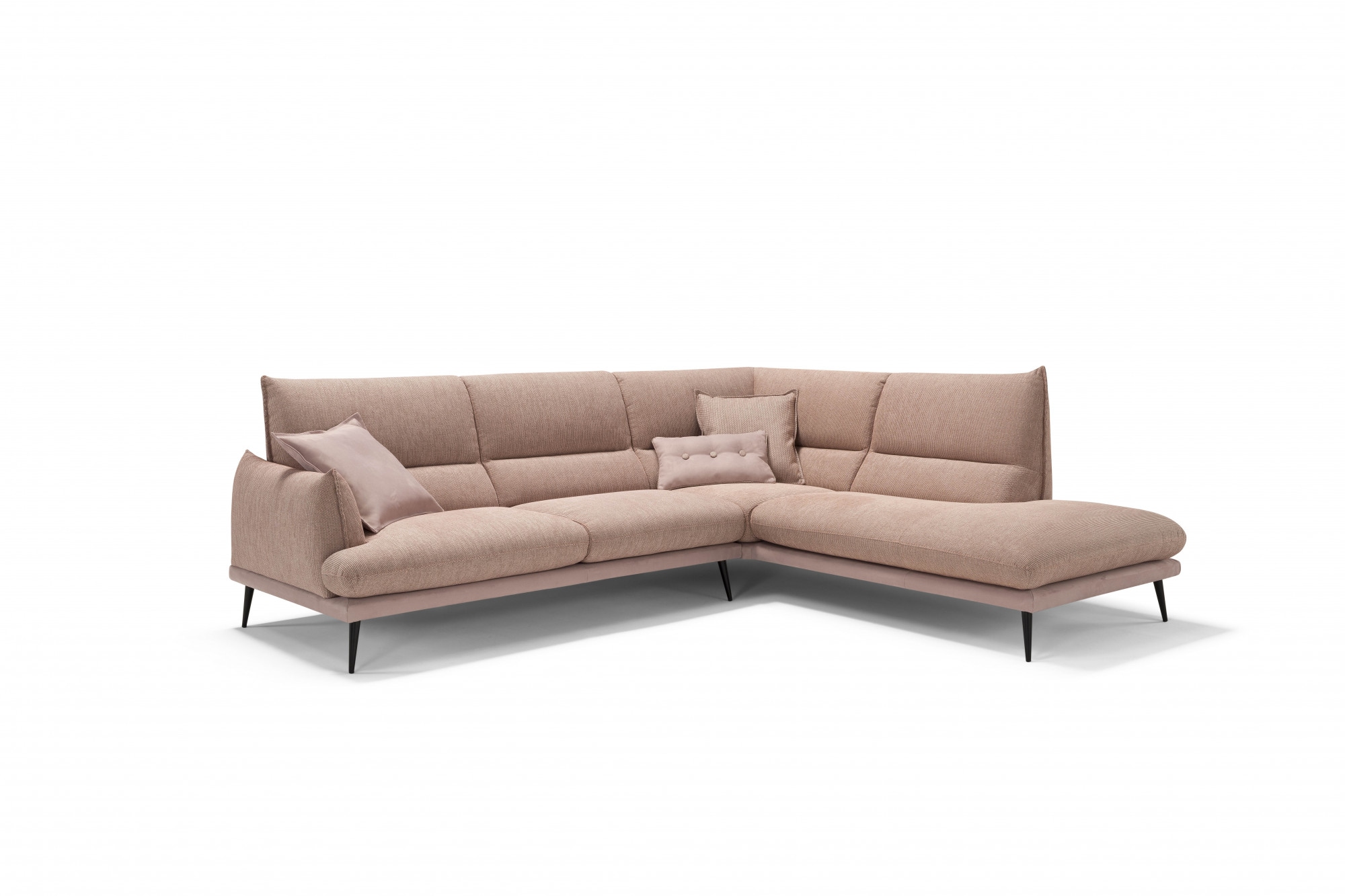 Egoitaliano Ecksofa "FUNNY, hochwertiges & aktuelles Design, bequeme Rückenlehne, L-Form" toller Sitzkomfort, hochwertiger Strukturmix-Bezug, Breite 265cm