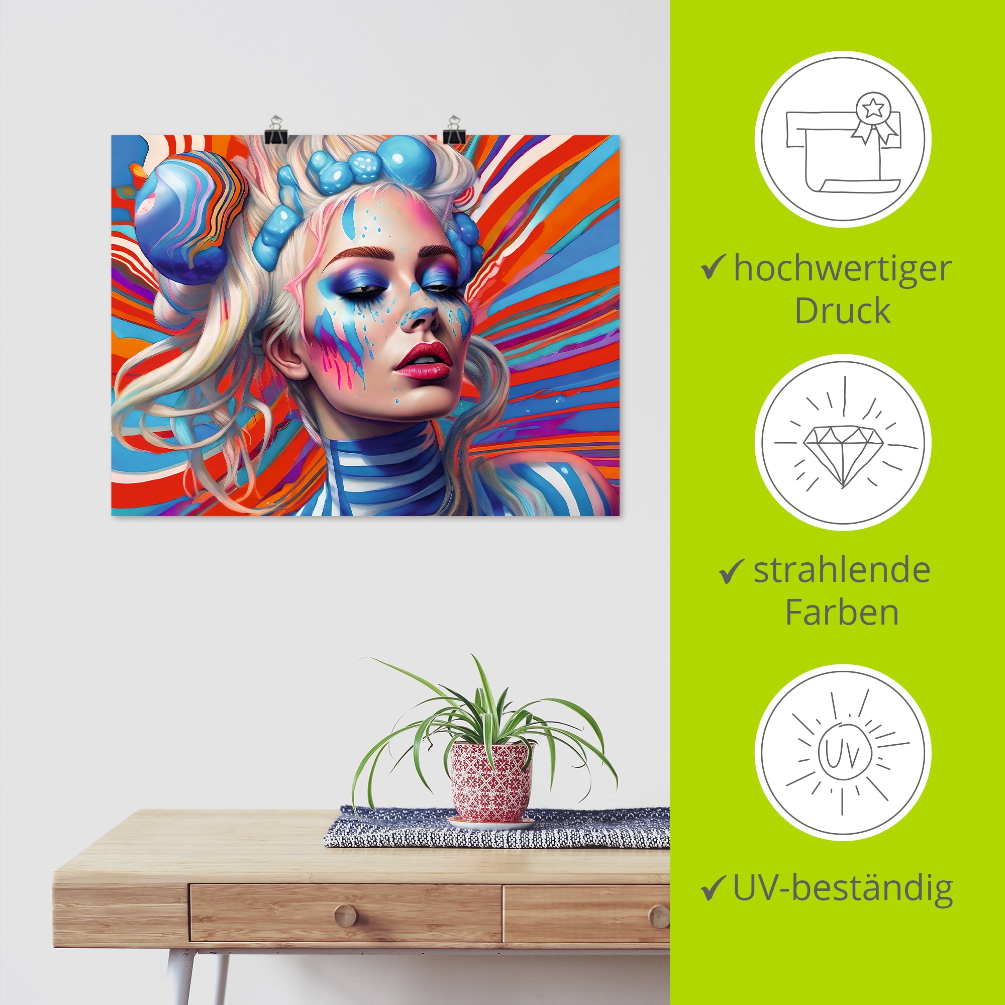 Artland Wandbild »Psychedelisch blond II« Bilder von Frauen 1 Stk. tlg. als Alubild, Leinwandbild, Poster, Wandaufkleber in verschied. Größen