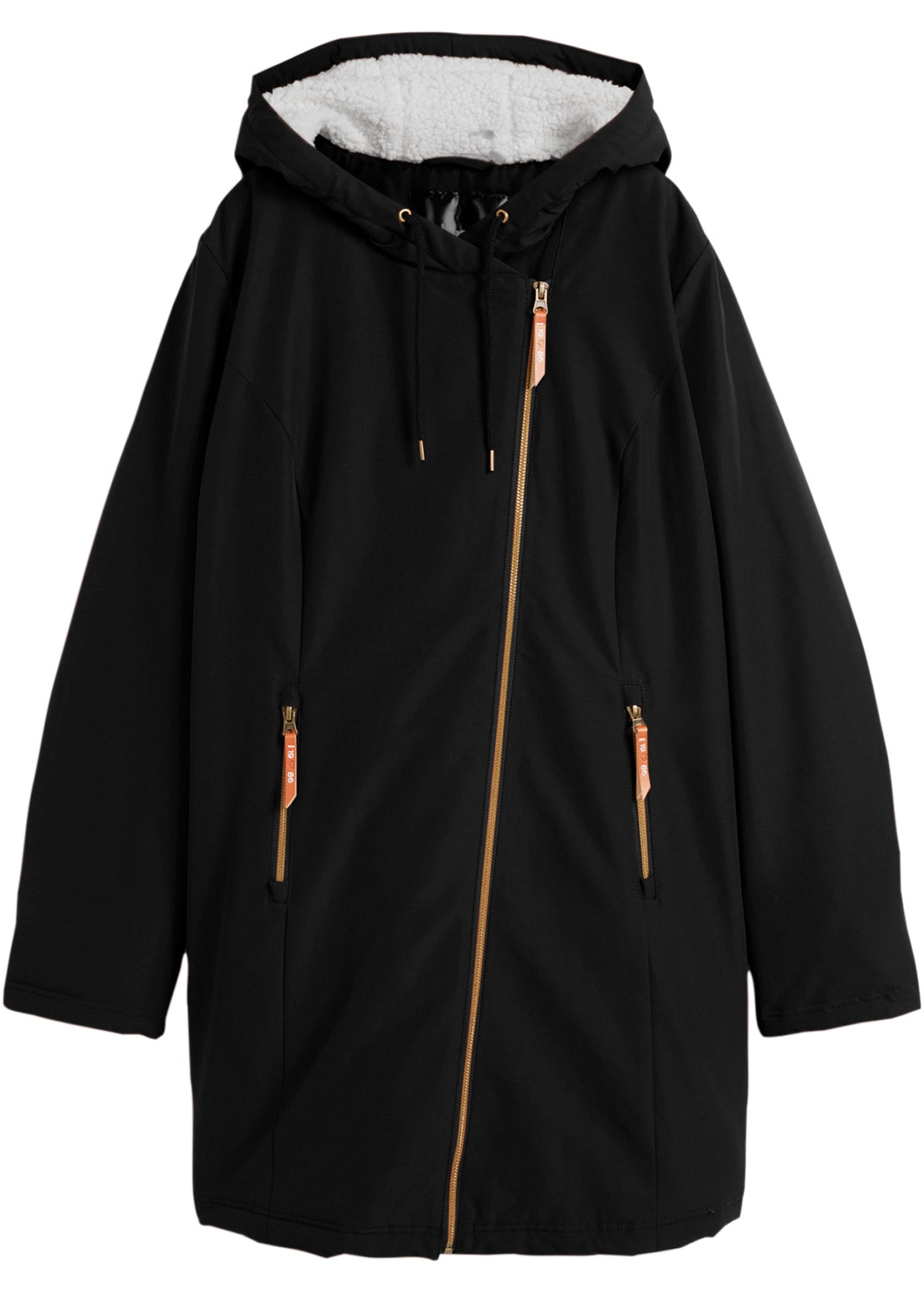 bonprix Allwetterjacke mit Kapuze mit Kapuze und asymmetrischem Reißverschluss