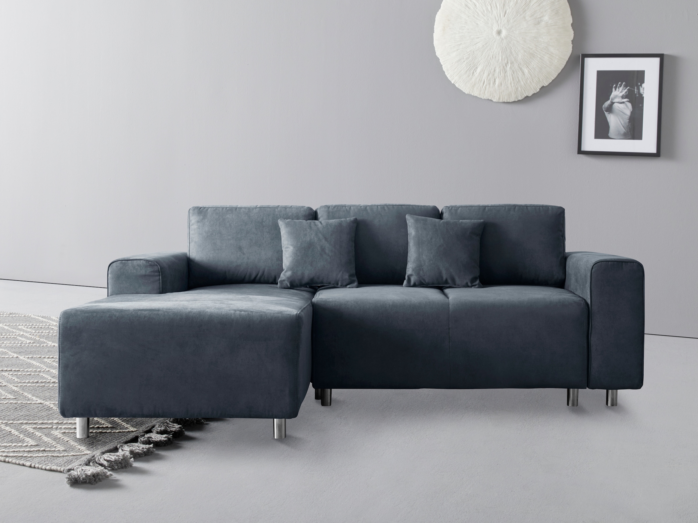 Home affaire Ecksofa "Györ", L-Form, wahlweise mit Bettfunktion und Bettkas günstig online kaufen