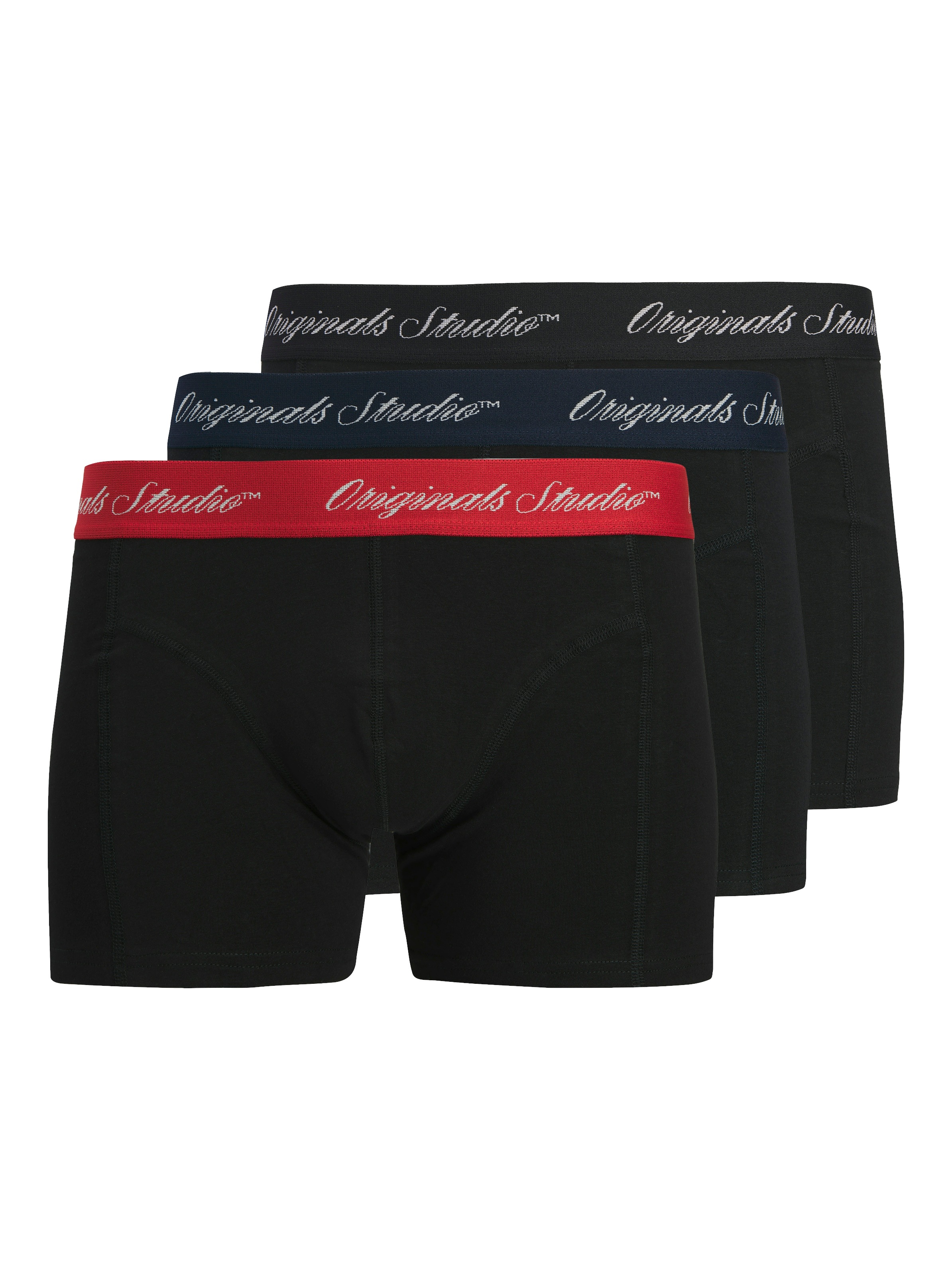 Webboxer JACK & JONES "Web-Boxershorts JACMILANO WOVEN BOXERS 3 PACK 3er Pack", Herren, Gr. XL, schwarz (schwarz, grau), Obermaterial: 100% Baumwolle CO., Unterhosen 9