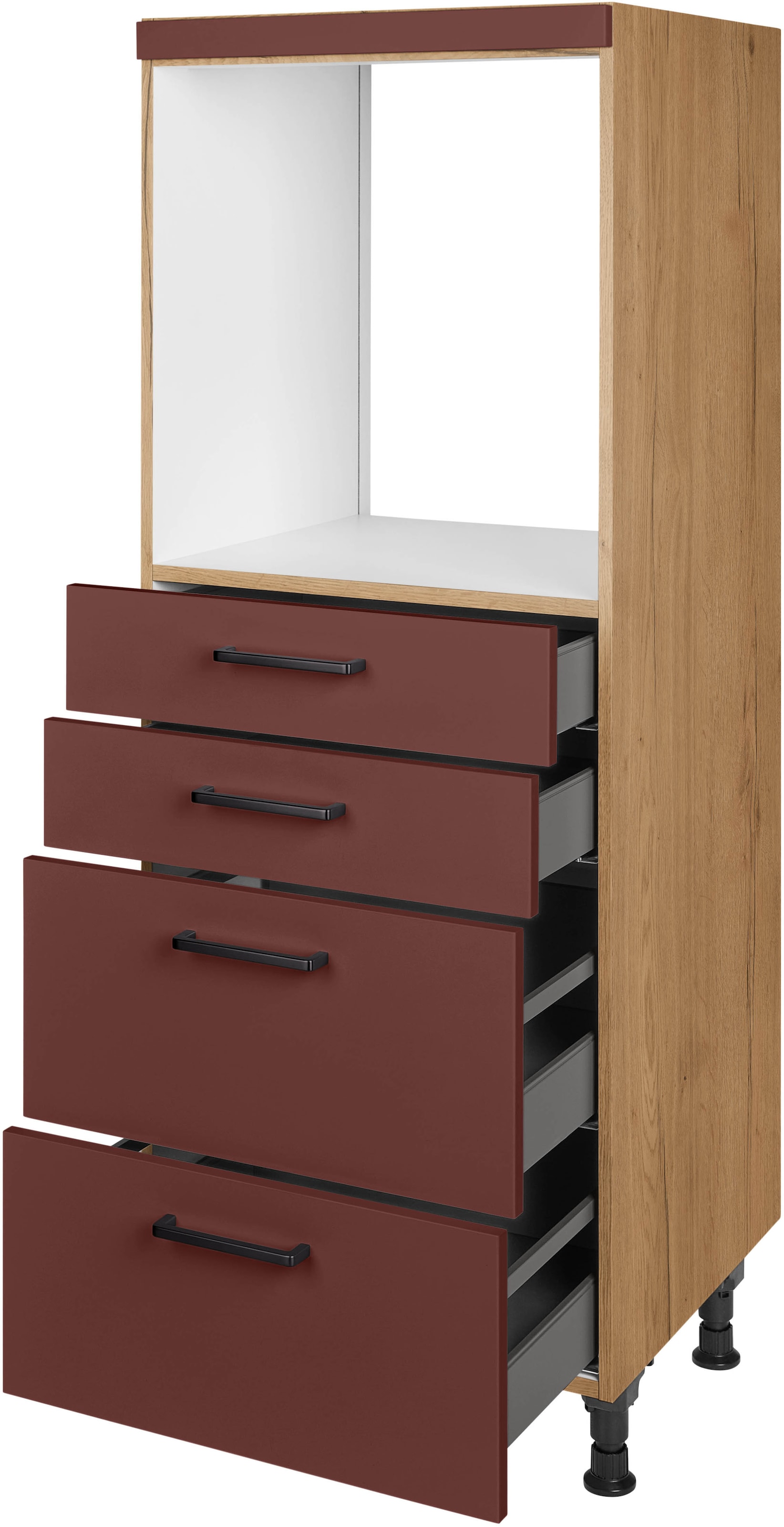 nobilia® Herdumbauschrank »"Easytouch", mit Schubkästen und Auszügen,«, vormontiert, Breite/Höhe: 60/167,8 cm