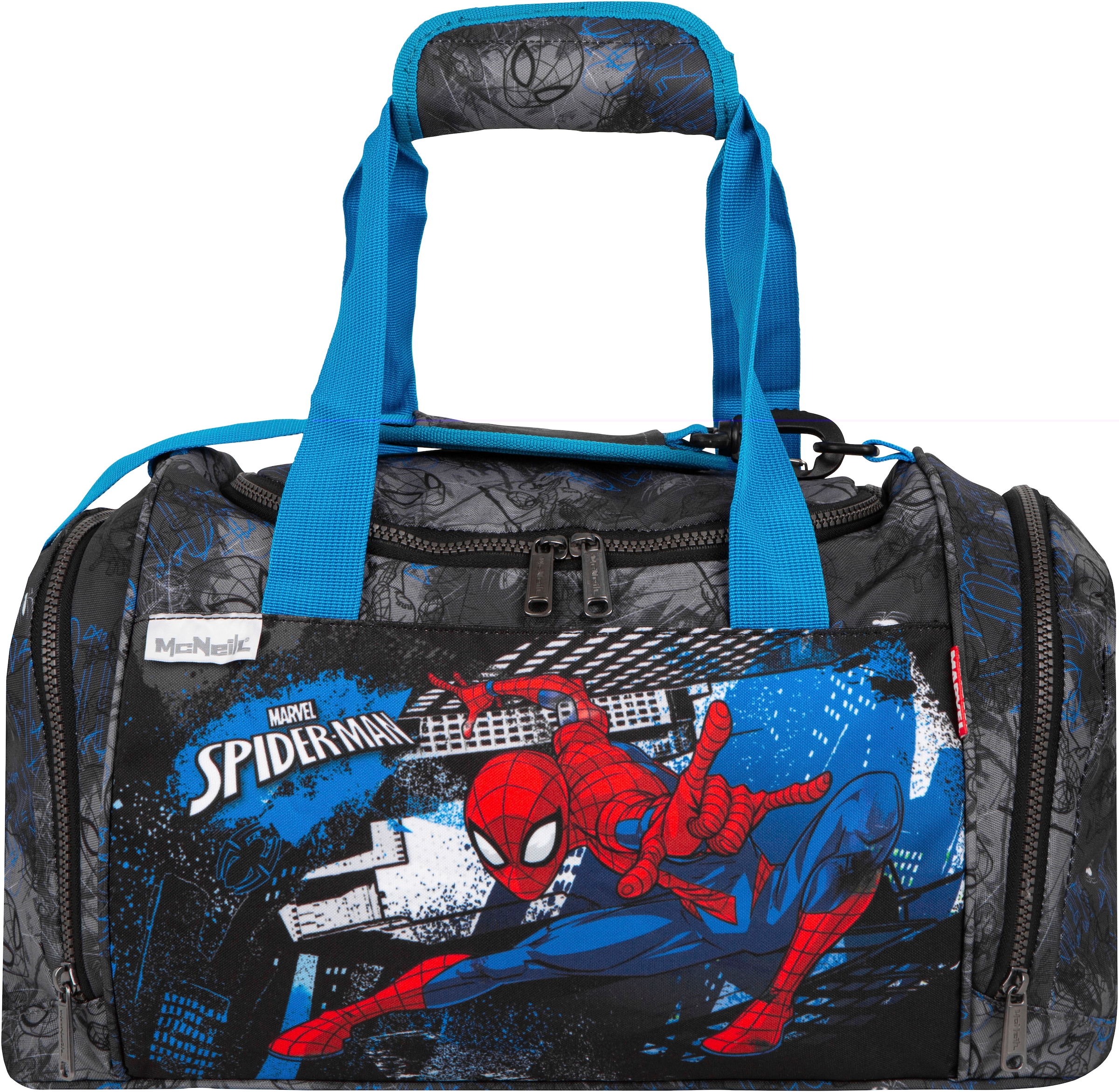 McNeill Sporttasche "Neu, Marvel, Spider Man", für Schule, Sport und Freizeit