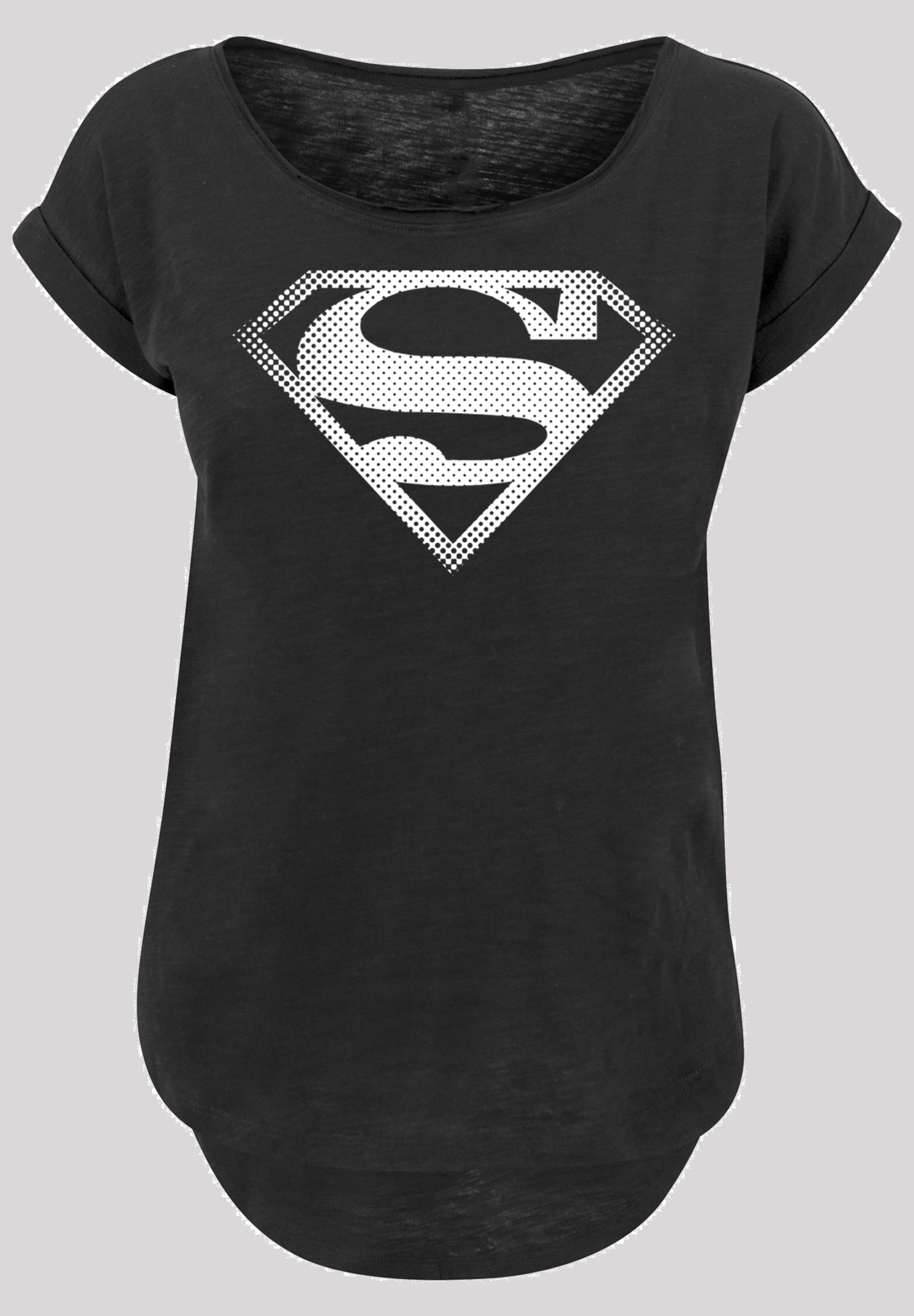 Kurzarmshirt »F4NT4STIC Damen Superman Spot Logo with Ladies Long Slub Tee«, (1 tlg.)