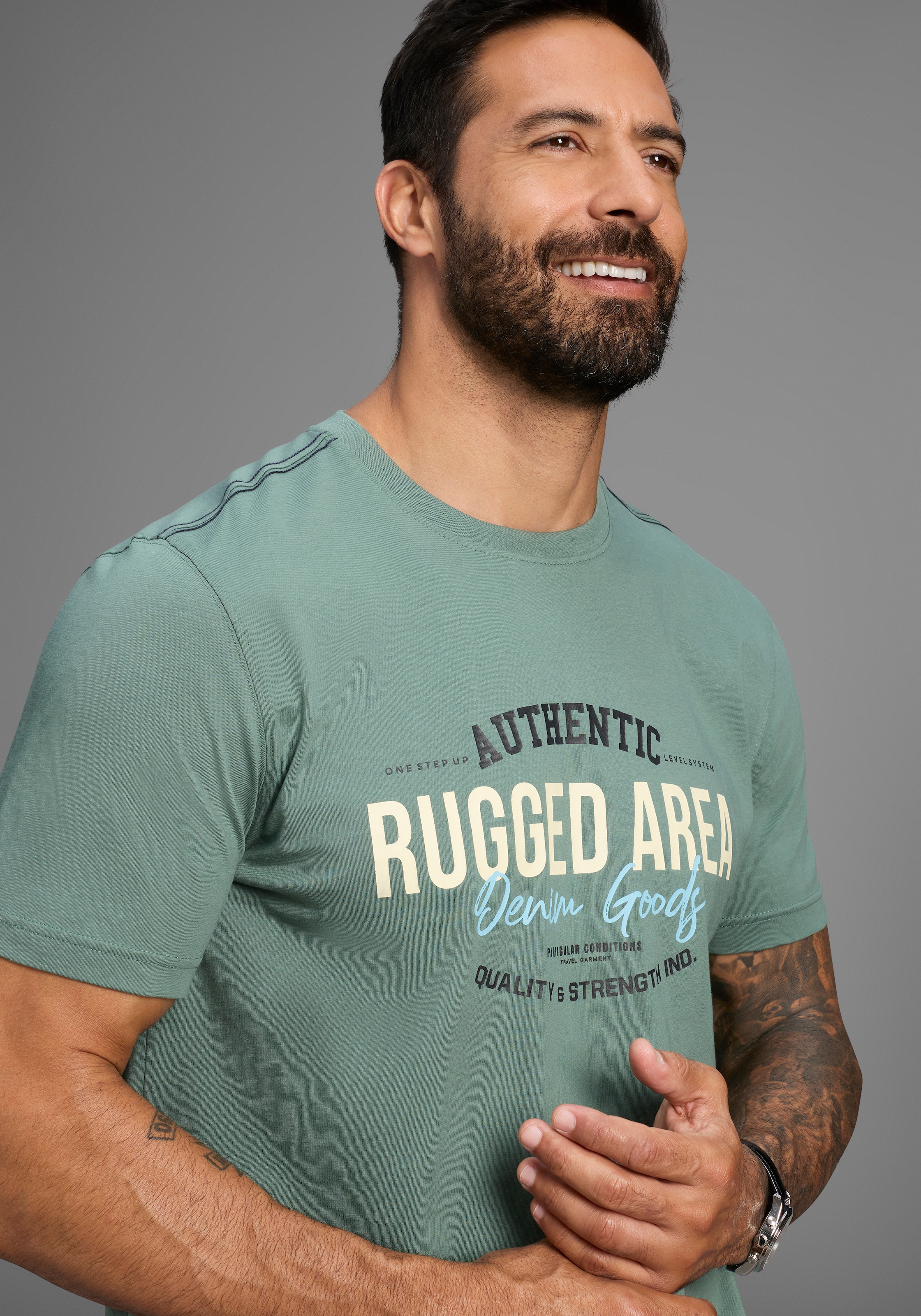 Man's World T-Shirt, Kurzarm, Regular Fit, mit Print, Rundhalsausschnitt