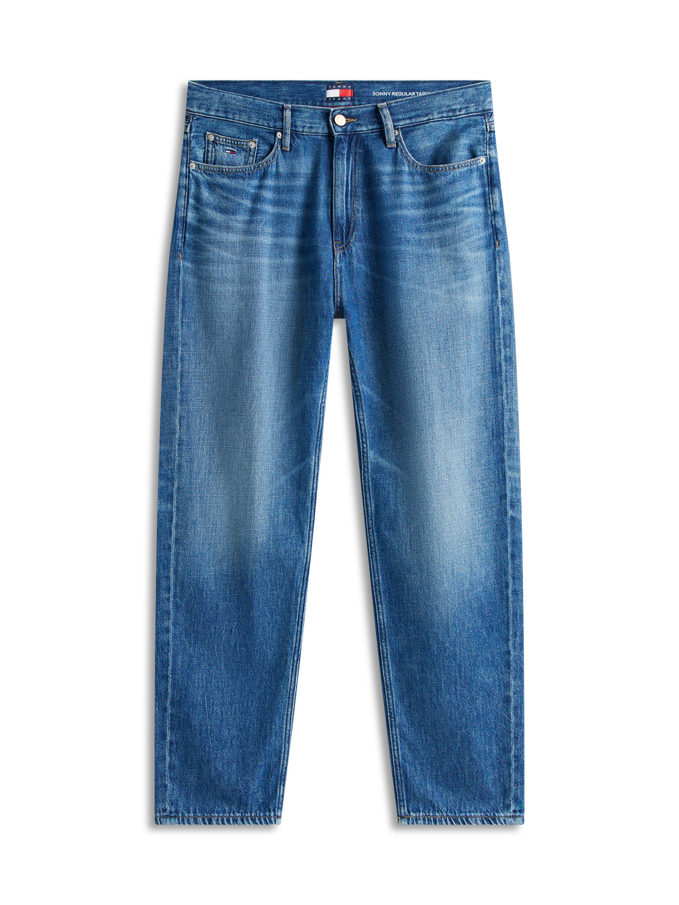 Straight-Jeans TOMMY JEANS "SONNY REGULAR TAPERED", Herren, Gr. 36, Länge 34, denim schwarz, Denim/Jeans, Obermaterial: 100% Baumwolle, unifarben, regular fit lang, Jeans Straight-Jeans, Regular fit mit Taschen 3