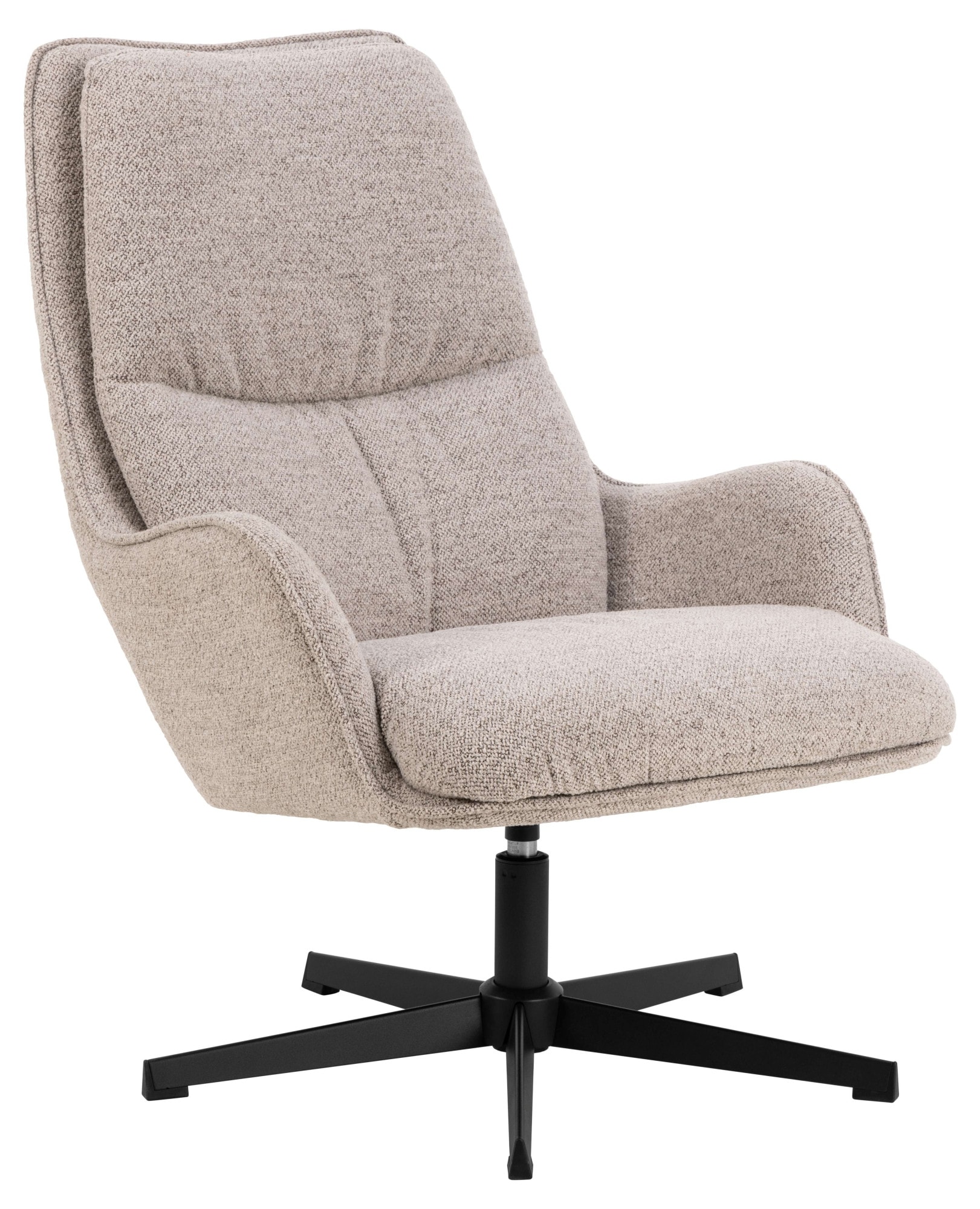ACTONA GROUP Loungesessel »Bosley«, Loungestuhl, Boucle beige, 5Stern Gestell, Drehfunktion, 72x84x93cm