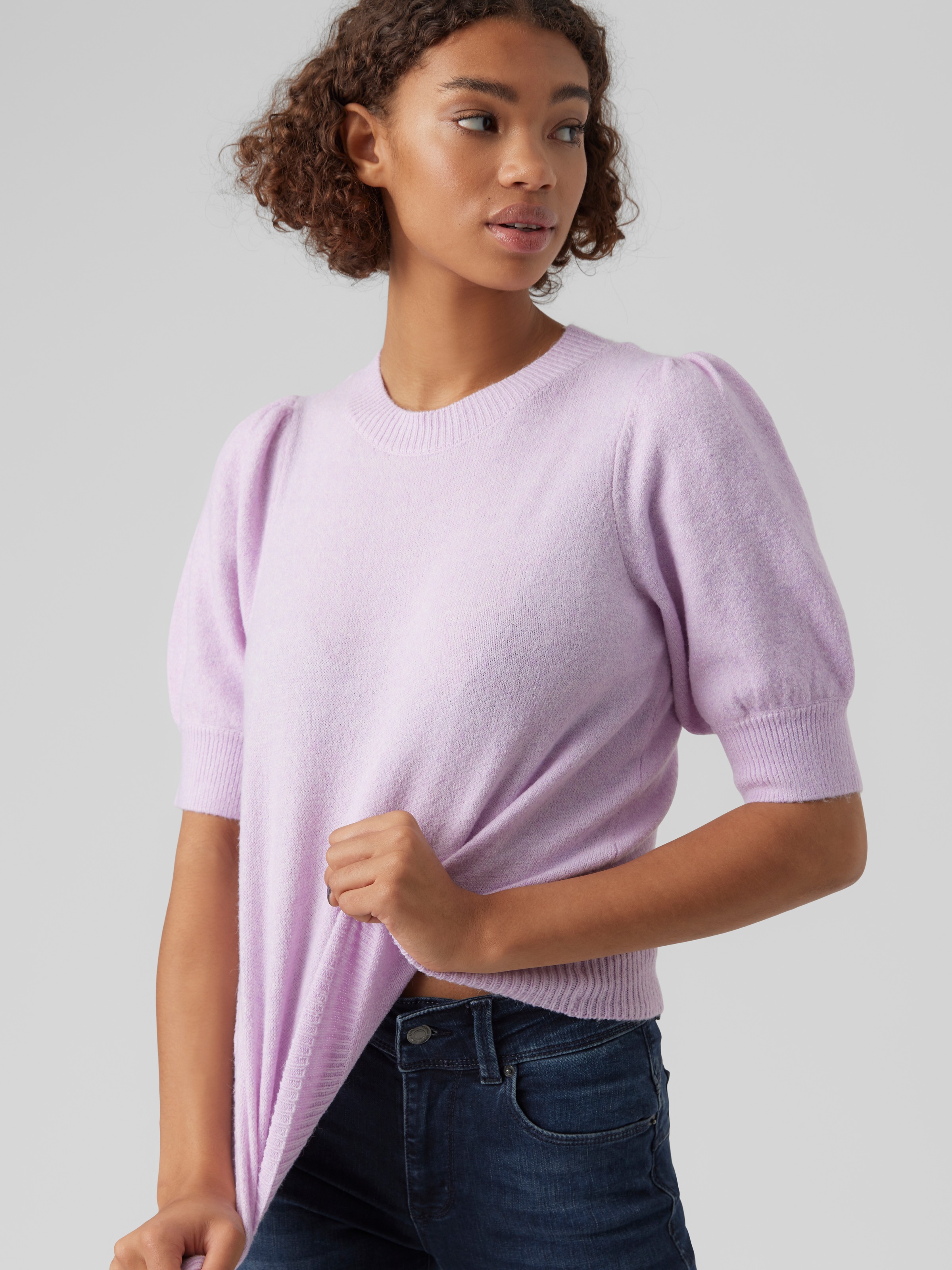Vero Moda Rundhalspullover "VMDOFFY 2/4 O-NECK PULLOVER GA NOOS", mit kurze günstig online kaufen
