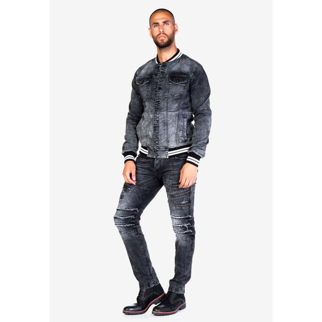 Cipo & Baxx Jeansjacke, mit raffinierter Bundverarbeitung