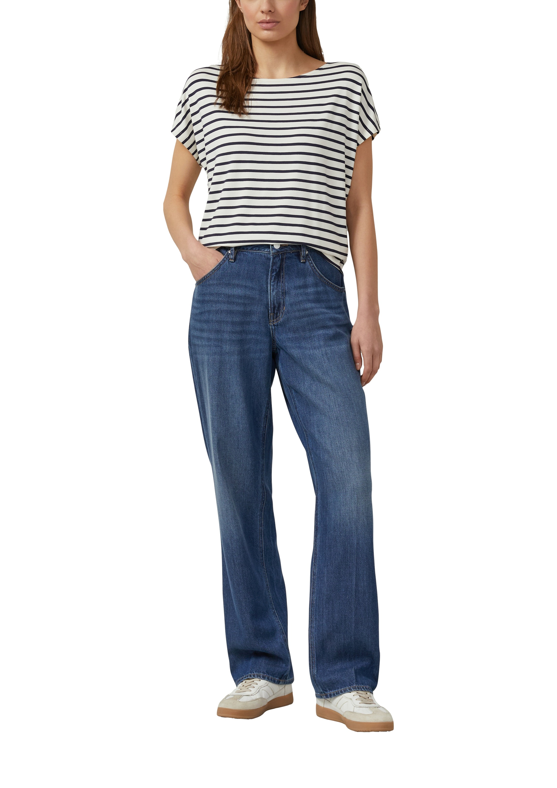 s.Oliver Kurzarmshirt Sommershirt mit grafischem Muster günstig online kaufen