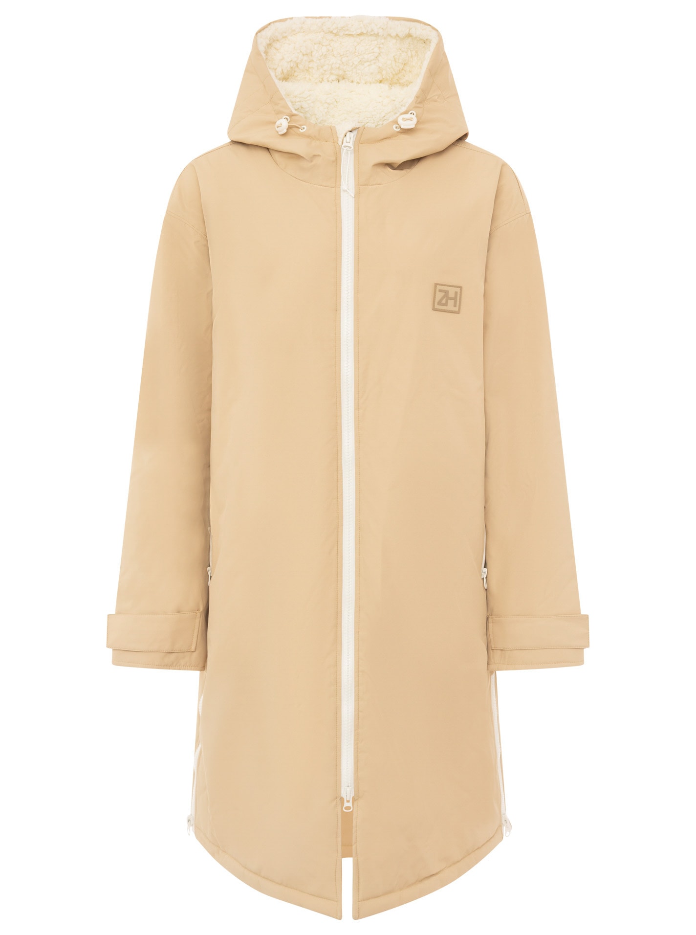 Zwillingsherz Kurzmantel »"Oversize Windjacke ZH"« seitliche Taschen, Kapuze, Reißverschluss, Teddy Futter, Oversized