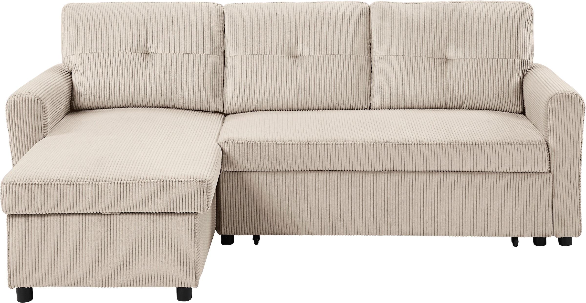 ATLANTIC home collection Schlafsofa »Gustavo L-Form«, mit Schlaffunktion, Stauraum & seitlichen Taschen