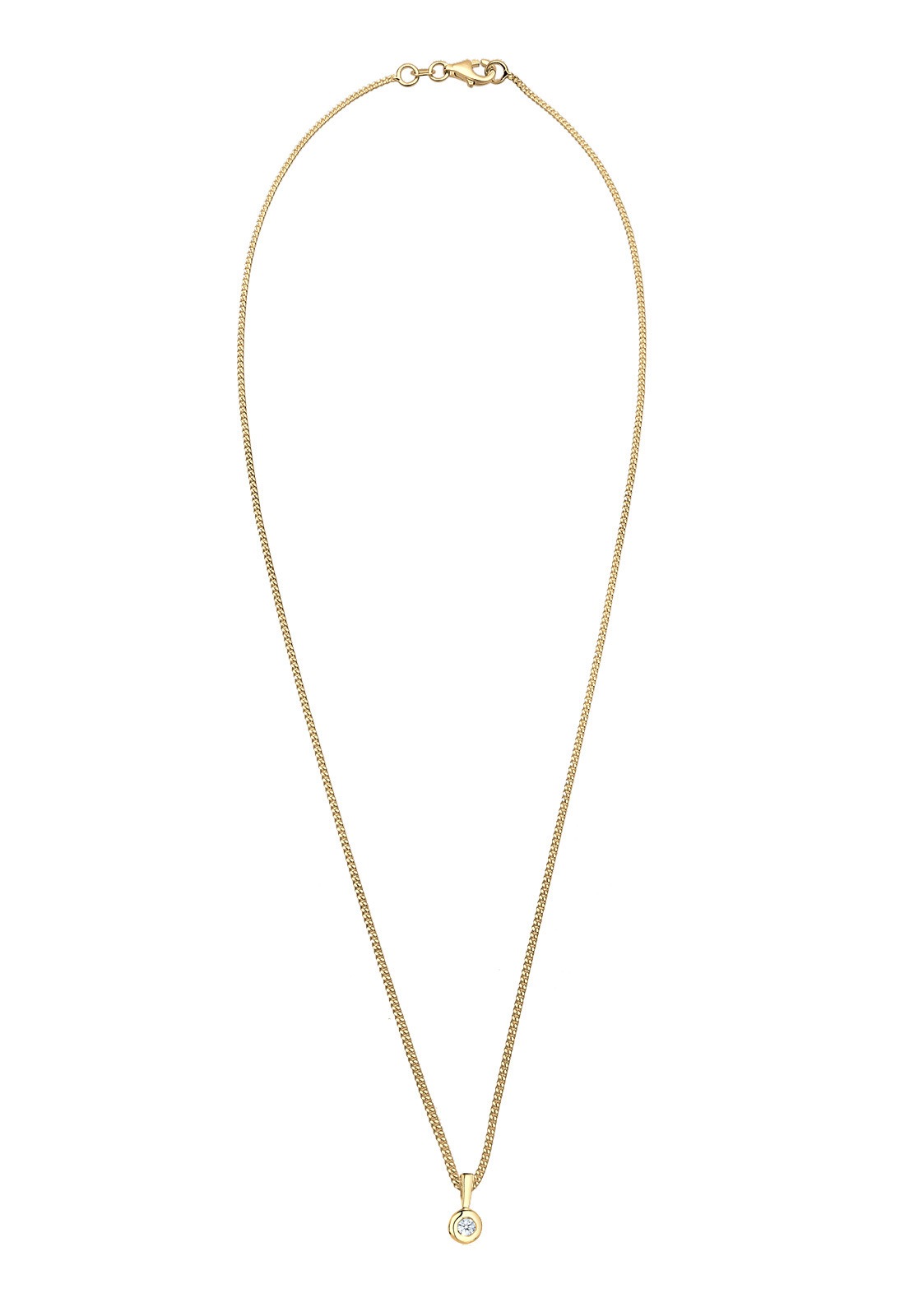 Elli DIAMONDS Collierkettchen »Kreis Solitär Rund Diamant (0.03 ct.) 925 Silber«