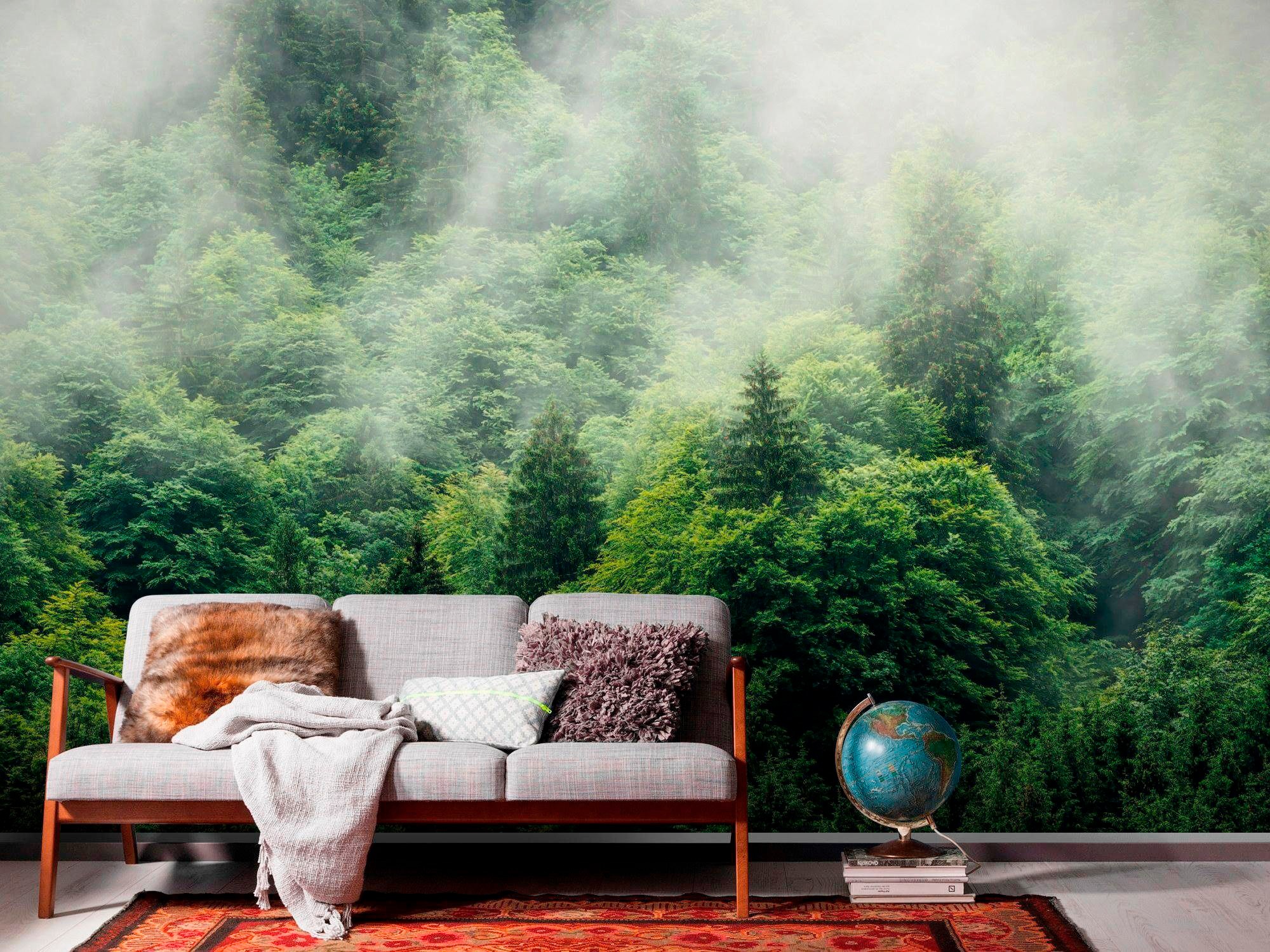 Komar Vliestapete »Digitaldruck Vlies - Forest Land - Größe 400 x 250 cm«, bedruckt, Wohnzimmer, Schlafzimmer