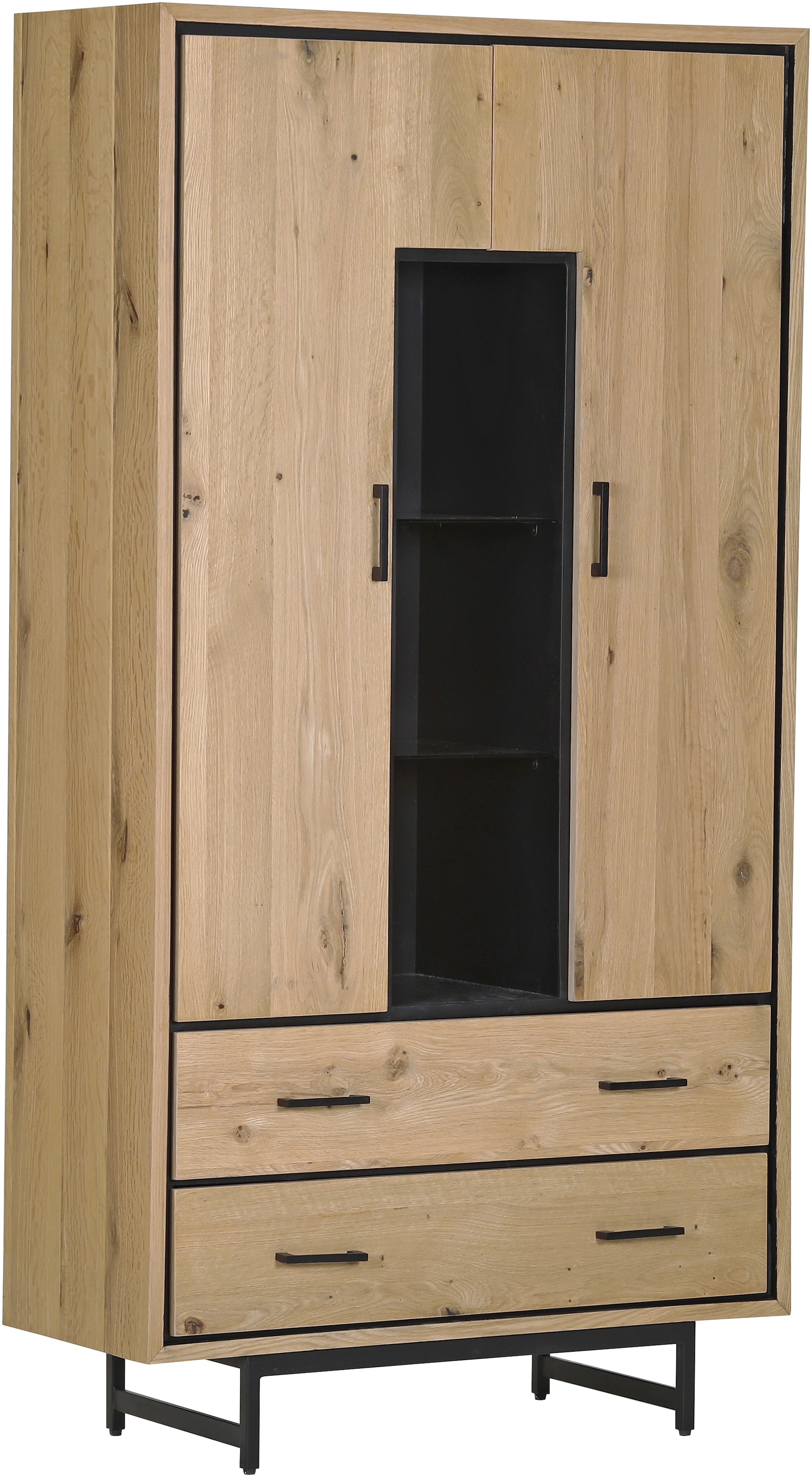 Gutmann Factory Vitrine, mit 2 Schubkasten und 2 Türen, Breite/Höhe 100/190 cm