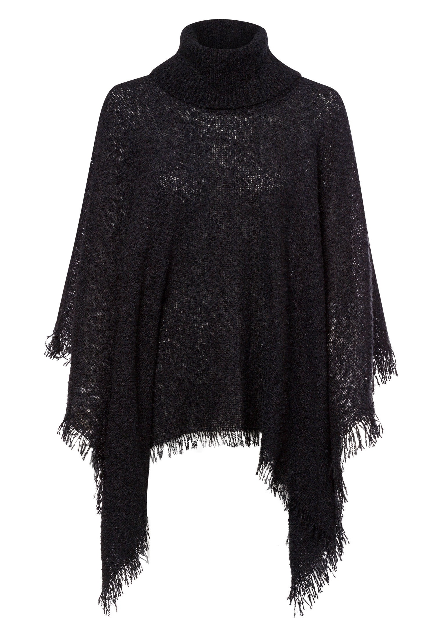 Zero 2-in-1-Strickjacke »zero Poncho mit Fransen«, Fransen