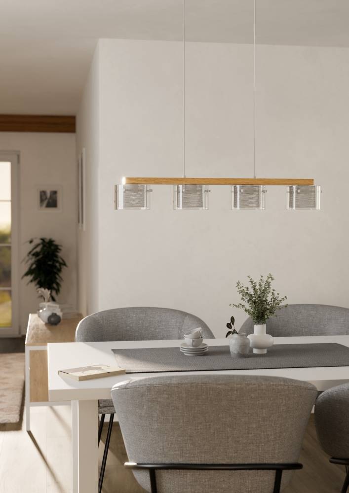 EGLO Hängeleuchte »PORTICO-Z«, 4 flammig, Leuchtmittel LED-Modul | LED fest integriert, FSCM70HB, ZigBee, App und Sprachsteuerung Alexa, RGB, dimmbar