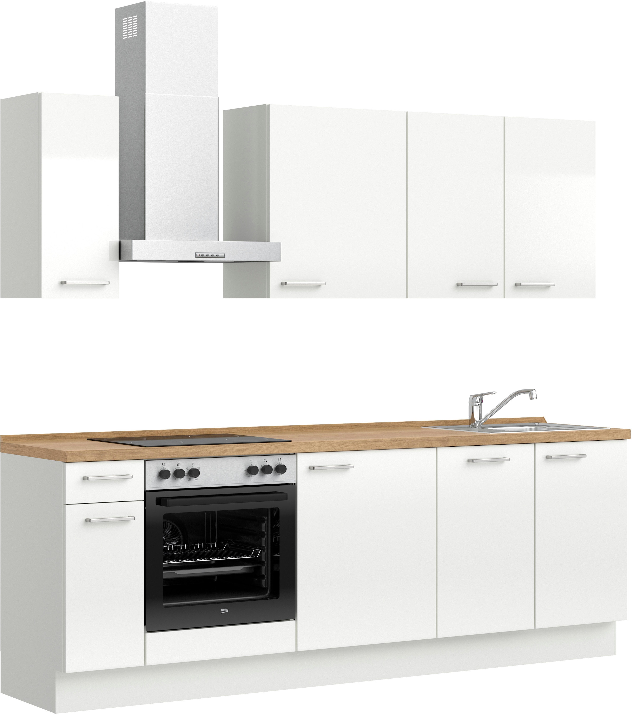nobilia® Küchenzeile »"Flash I"«, vormontiert, Ausrichtung wählbar, Breite 240 cm, wahlw. mit E-Geräten