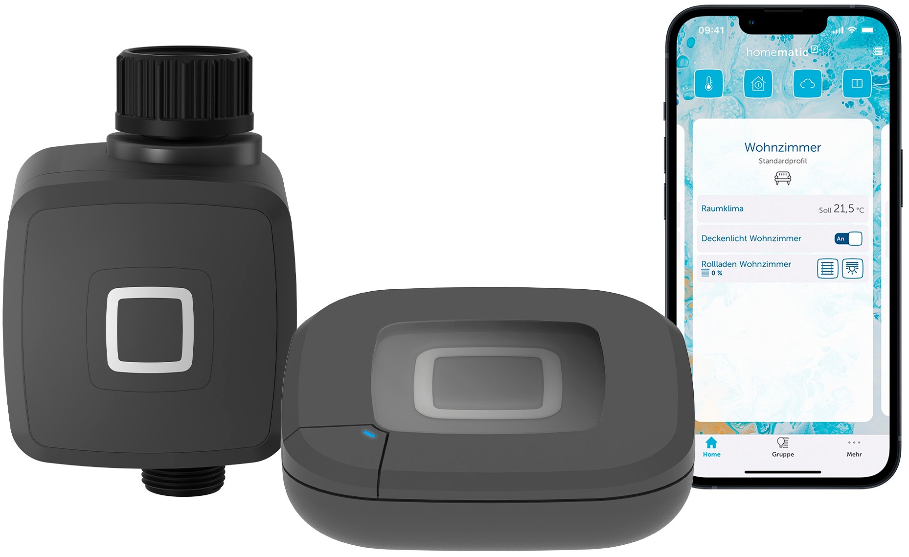 HOMEMATIC IP Smart-Home-Zubehör "Bundle Bewässerungsaktor + Access Point 2", B:19,5cm H:10cm T:29cm, schwarz, Smart-Home-Stationen