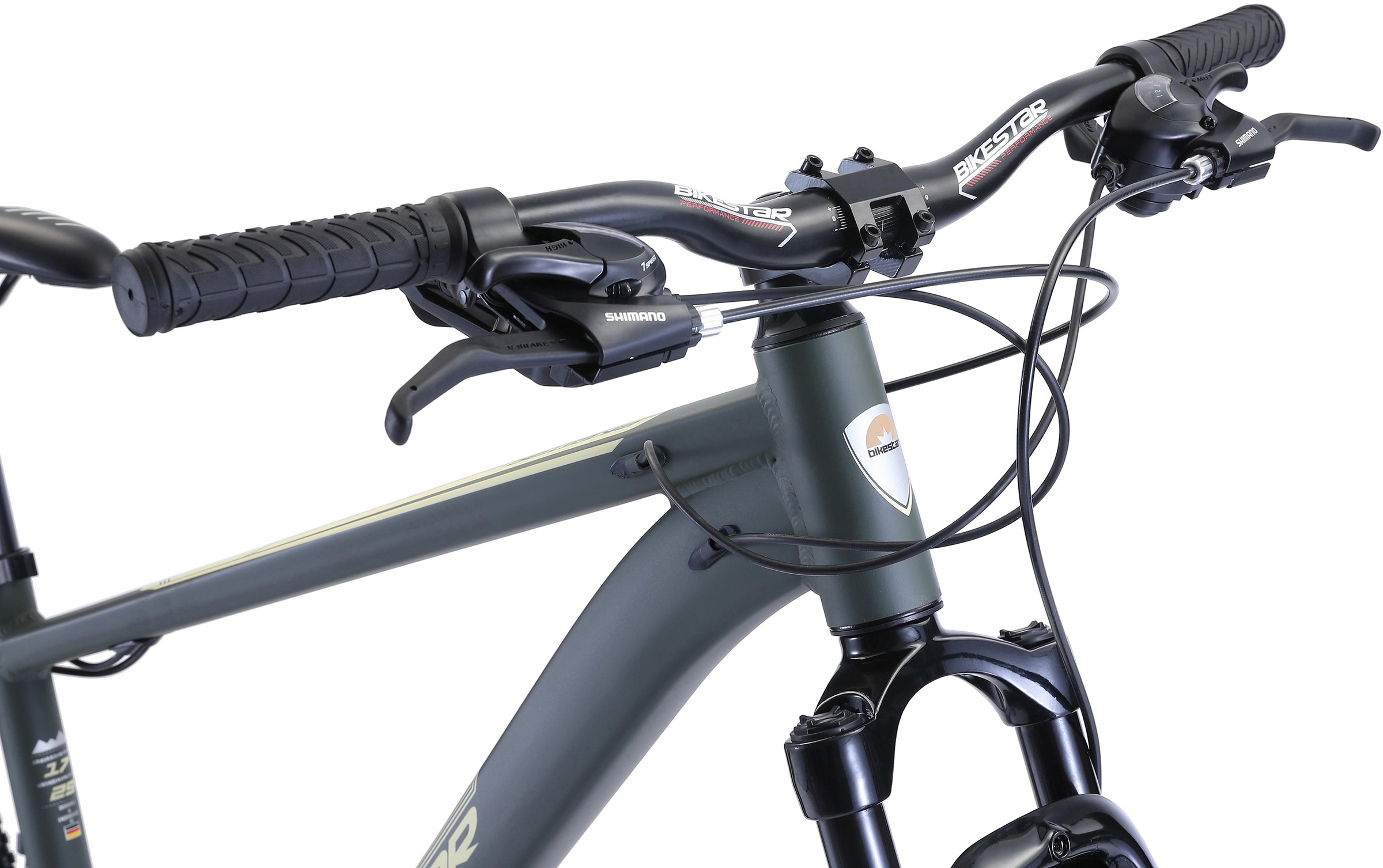 Bikestar Mountainbike, 21 Gang, Shimano, RD-TY300 Schaltwerk, Kettenschaltung, für Damen und Herren, Kettenschaltung