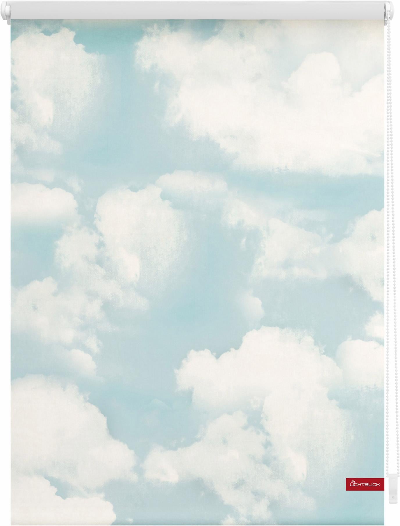 LICHTBLICK ORIGINAL Seitenzugrollo »Klemmfix freihängend, | bedruckt Bohren, Wolken«, ohne BAUR Lichtschutz, Motiv